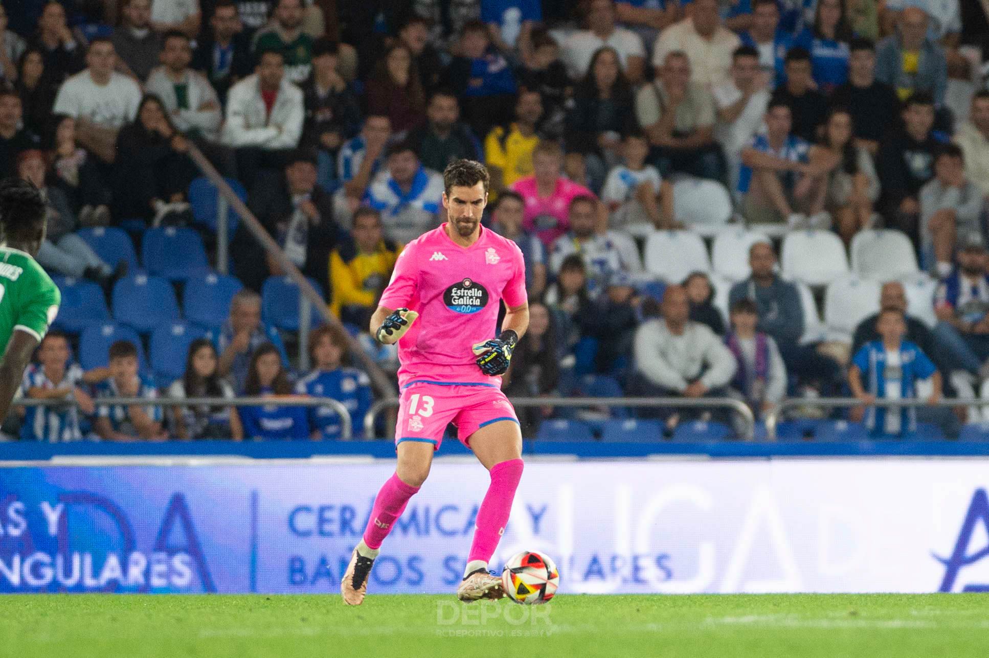  Germán Parreño, durante un partido con el Deportivo de La Coruña en Riazor