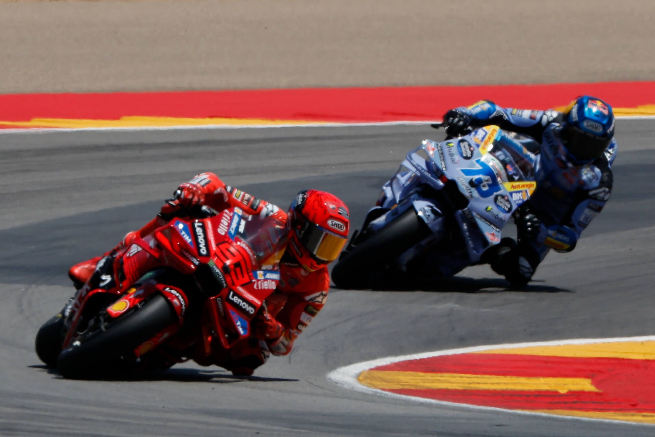 Marc Márquez y Álex Márquez, en el GP de Aragón (EFE)