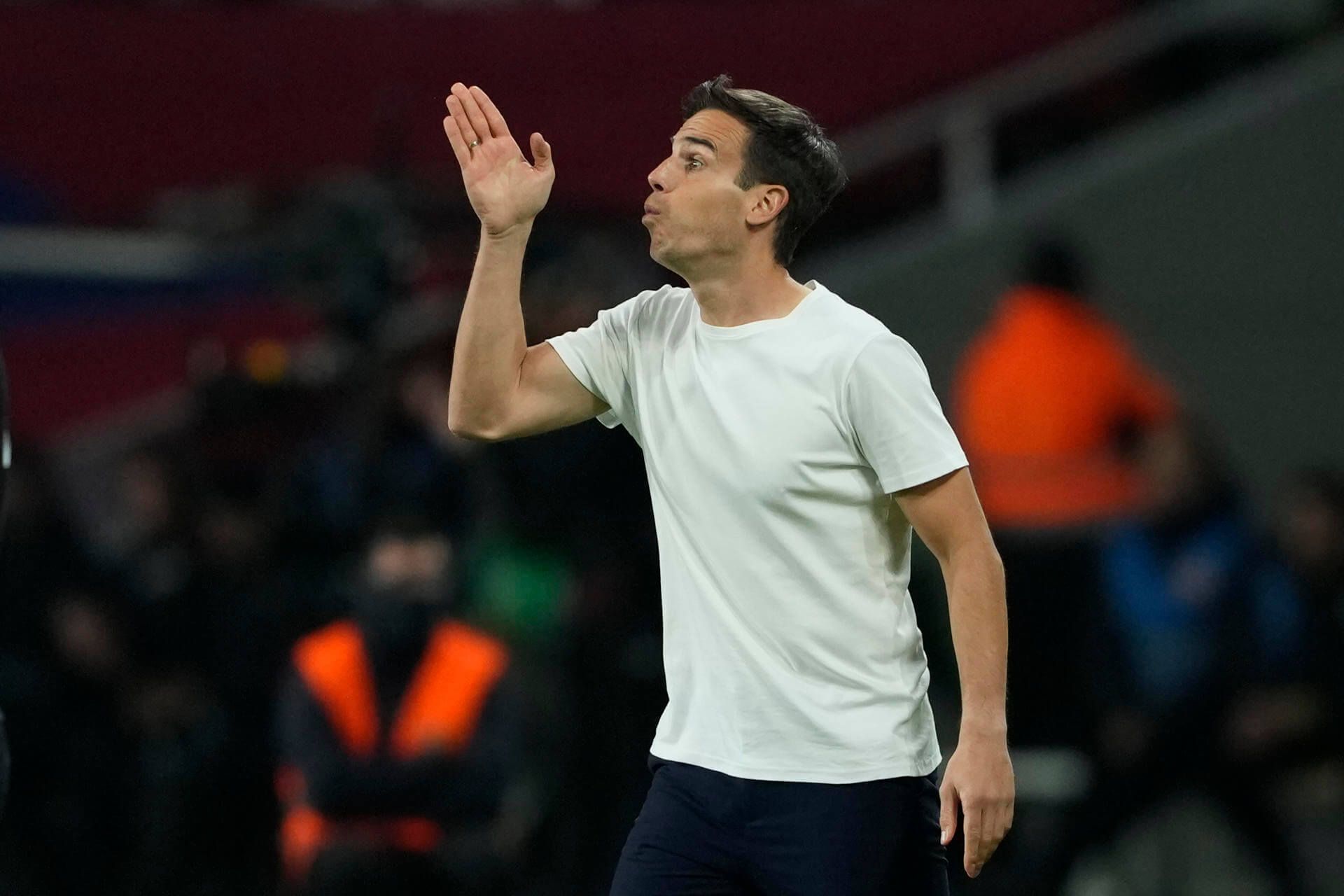 Iñigo Pérez, durante el FC Barcelona-Rayo Vallecano.