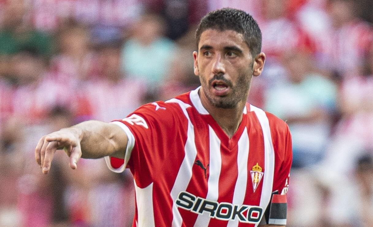 Cote, en un partido del Real Sporting.