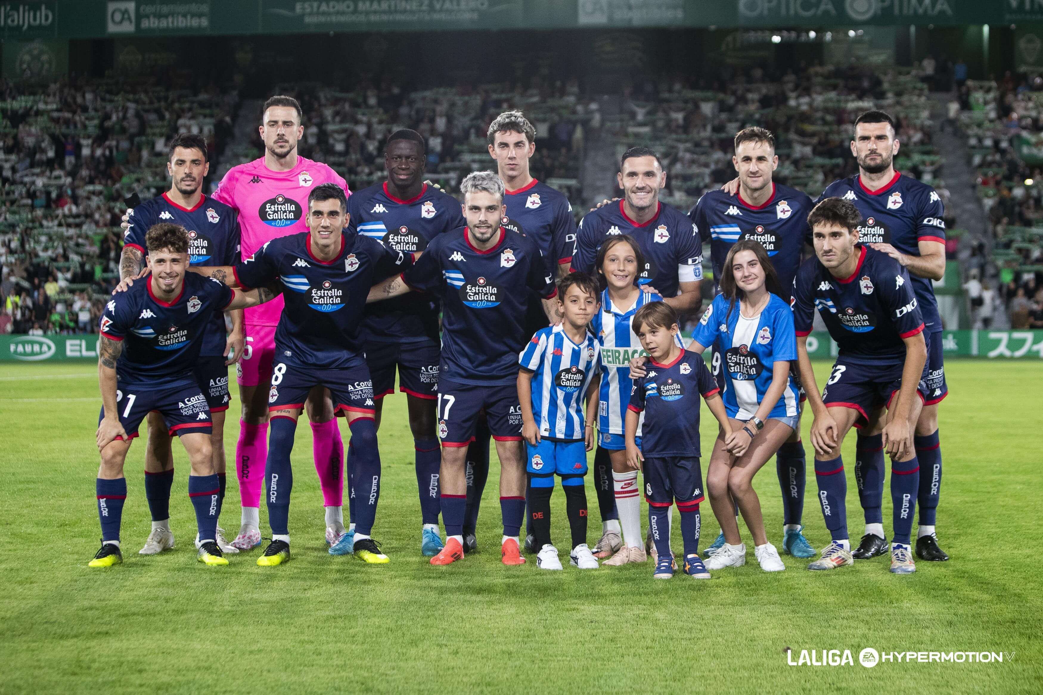 Once inicial del Dépor en el Martínez Valero.