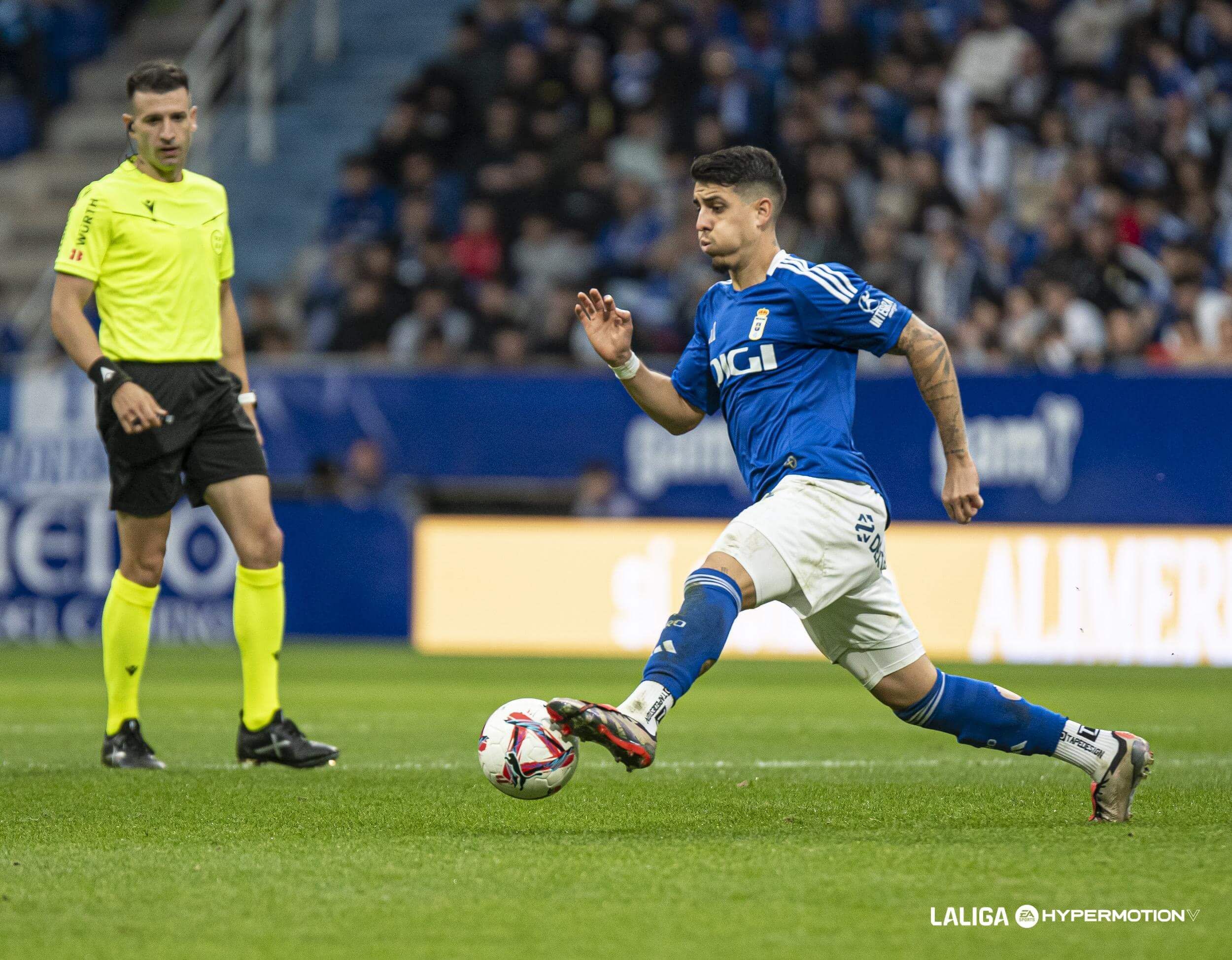 Santiago Colombatto, en el Real Oviedo.