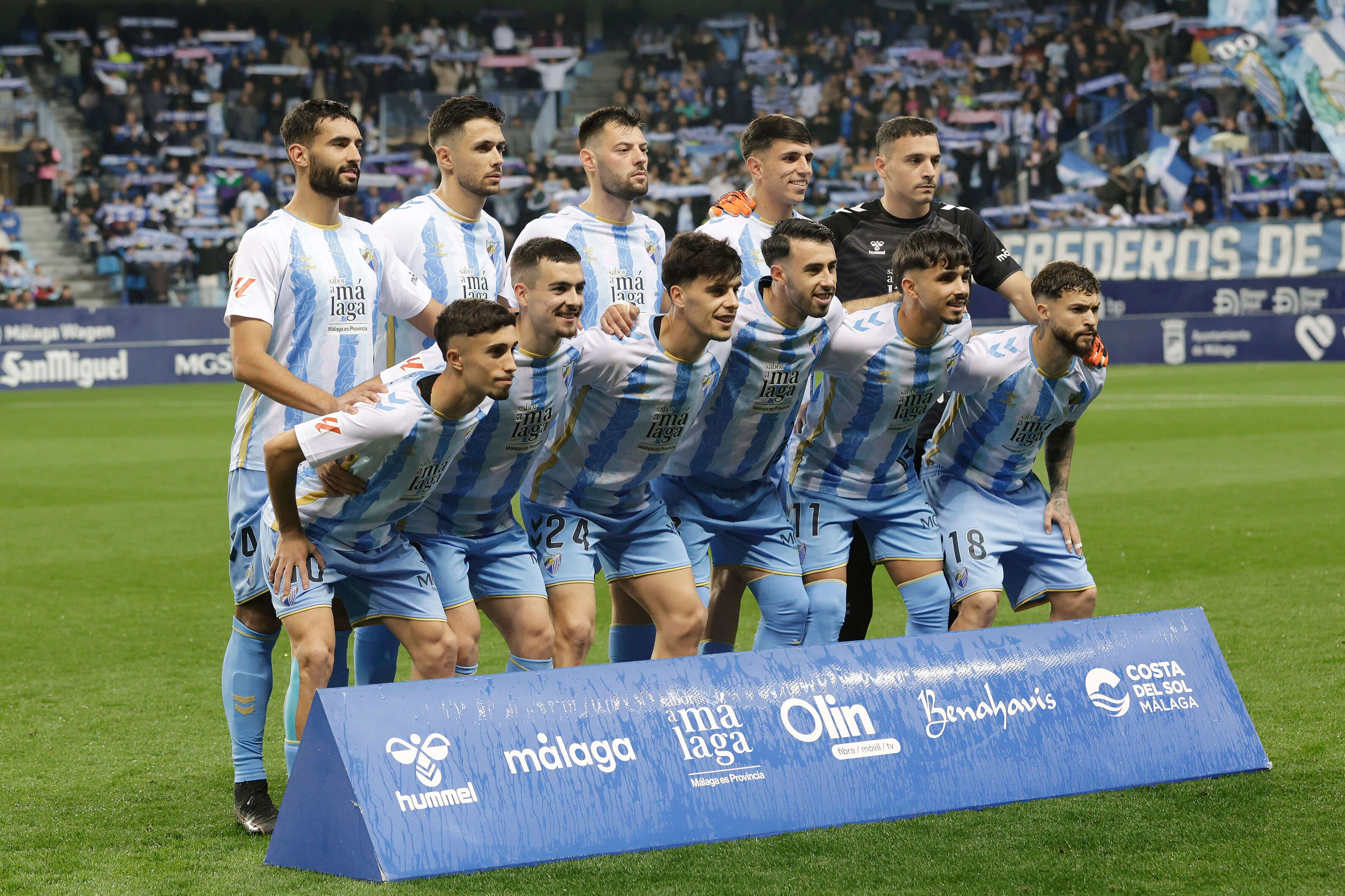  El once del Málaga en el partido ante el Tenerife.