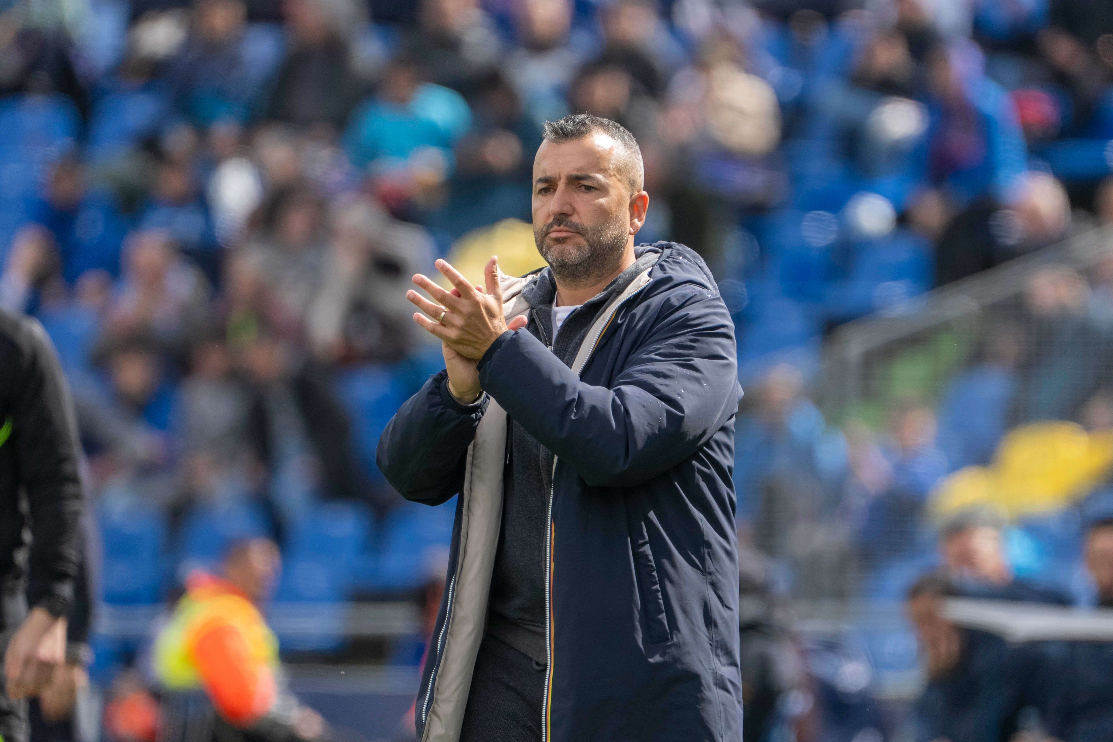Diego Martínez, durante el Getafe-Las Palmas.