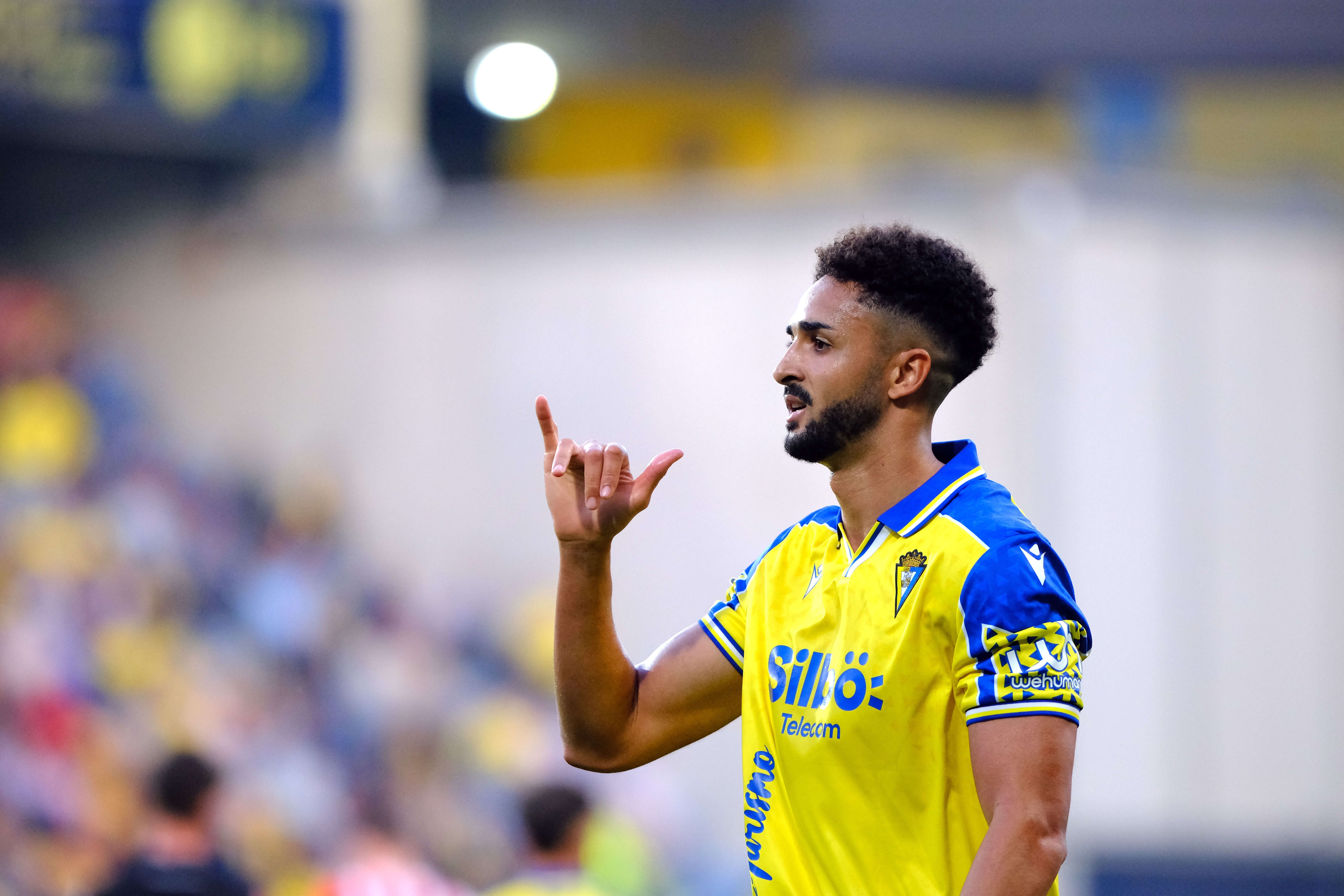 Chris Ramos, en un partido del Cádiz.
