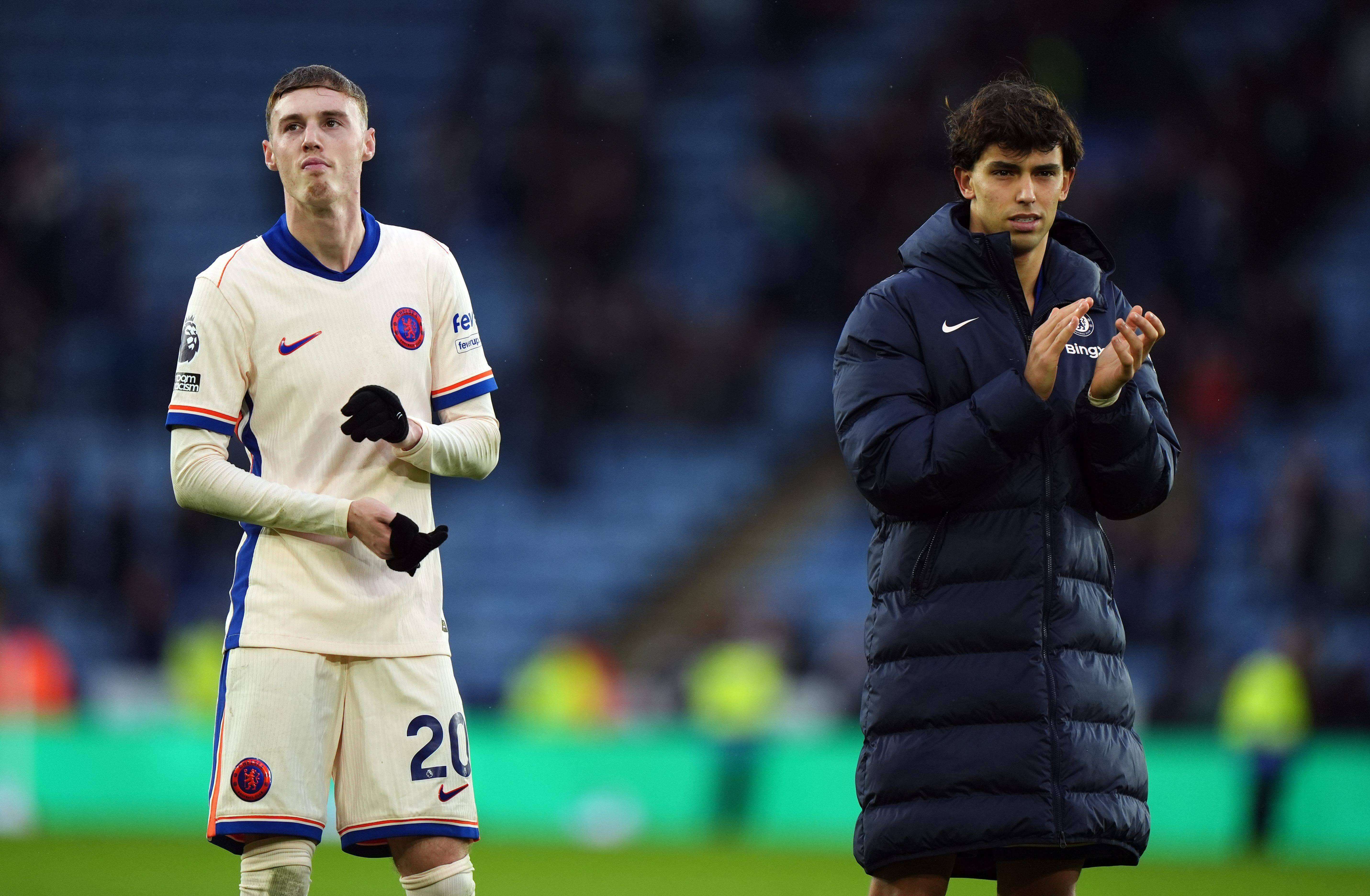 Joao Félix y Cole Palmer, después de un partido con el Chelsea.