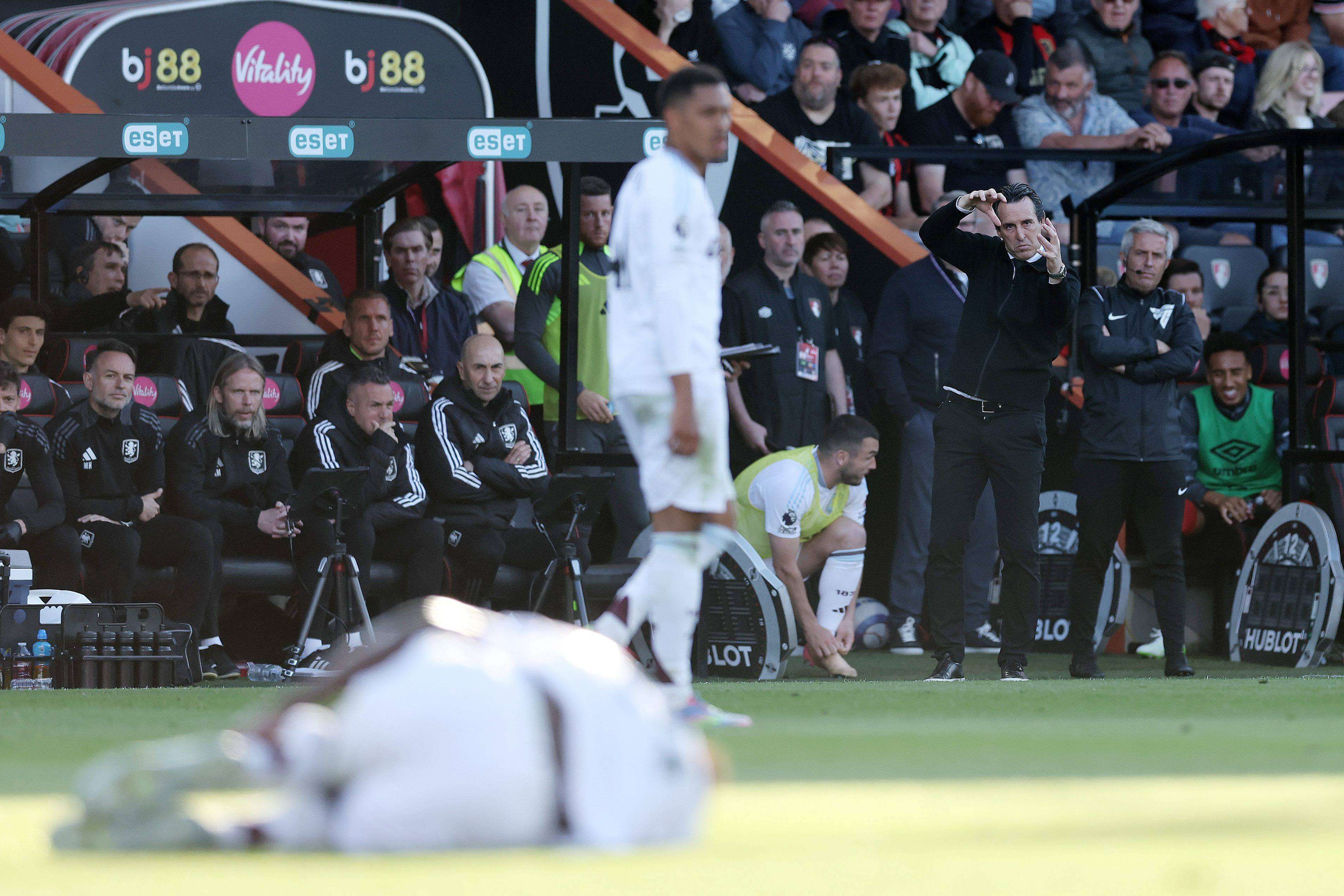  Unai Emery, en el Bournemouth-Aston Villa.