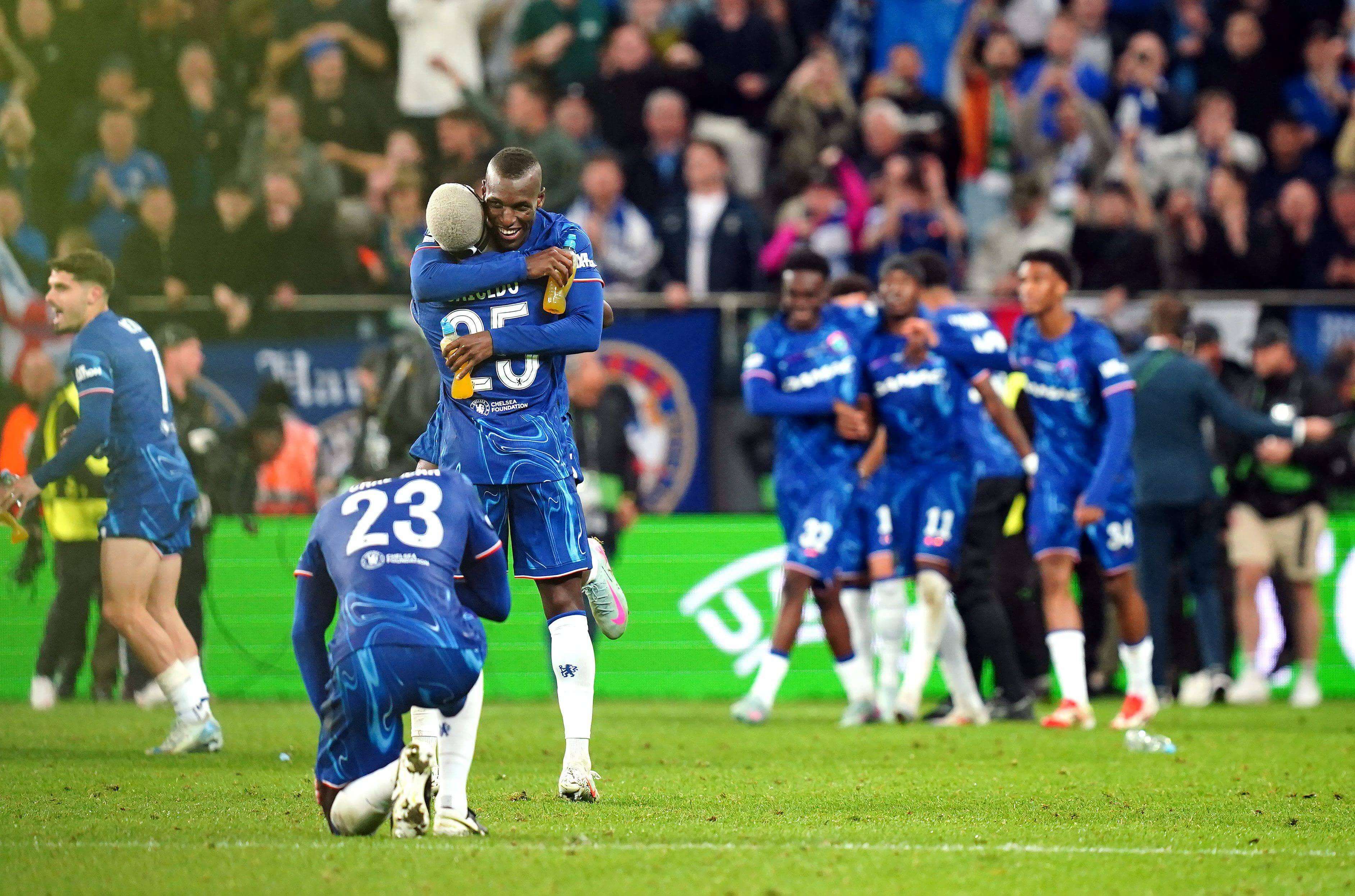 Celebración del Chelsea tras vencer al Betis.
