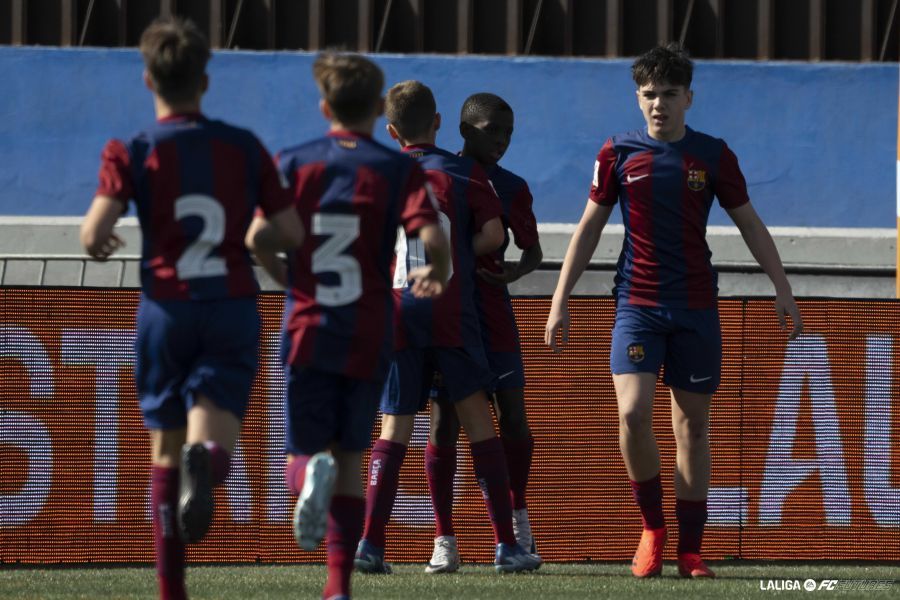 Celebración del tanto de Mamadou ante el Atleti.