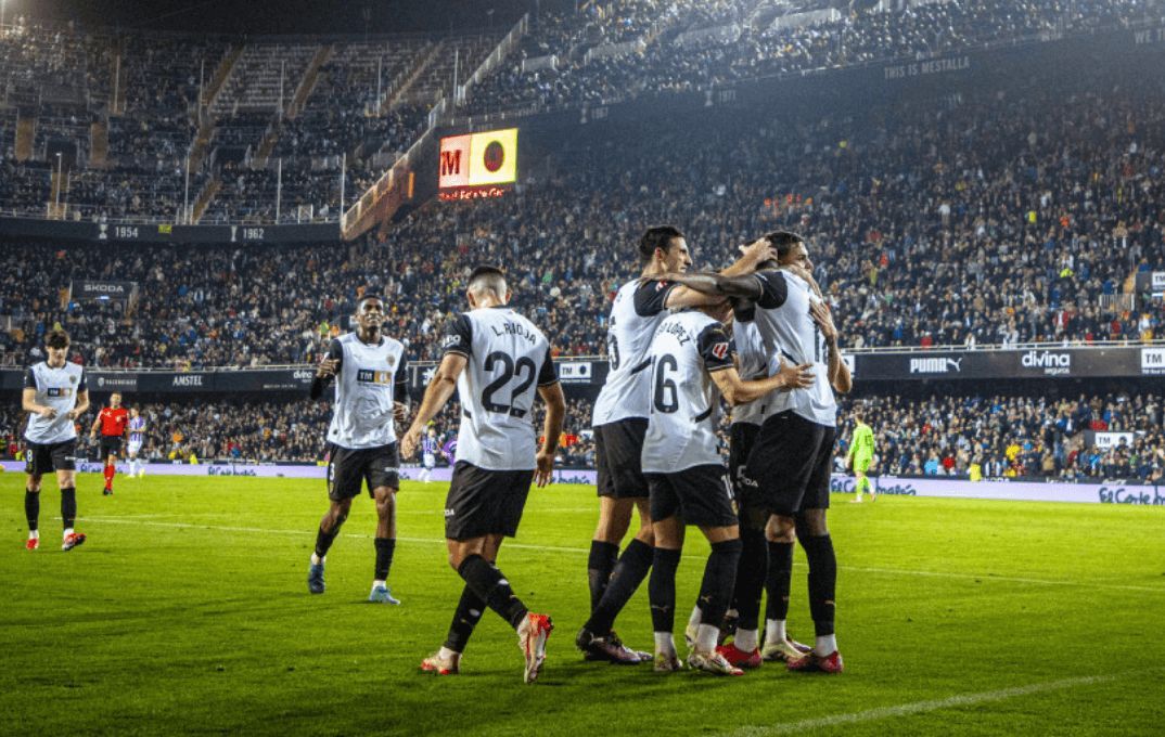 Alegría de gol del Valencia CF