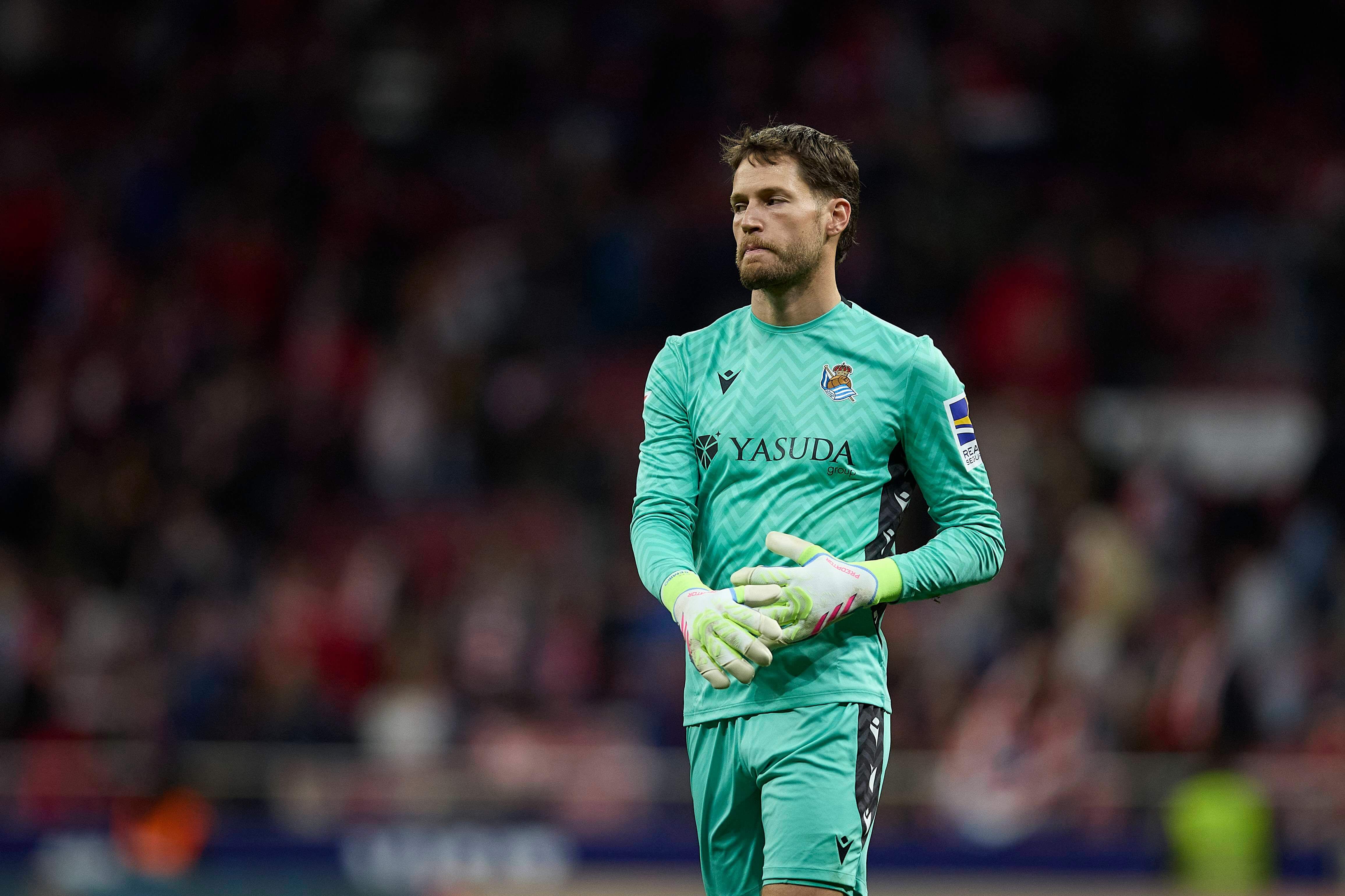 Álex Remiro, en un partido de la Real Sociedad.