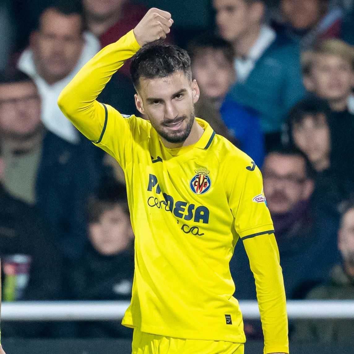 Baena celebra su gol con el Villarreal ante el Cartagena (Foto: VCF). 