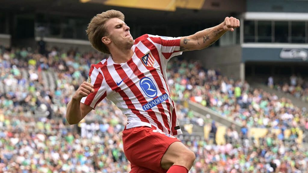Pablo Barrios celebrando su gol contra el Seattle Sounders (Fuente: FIFA)