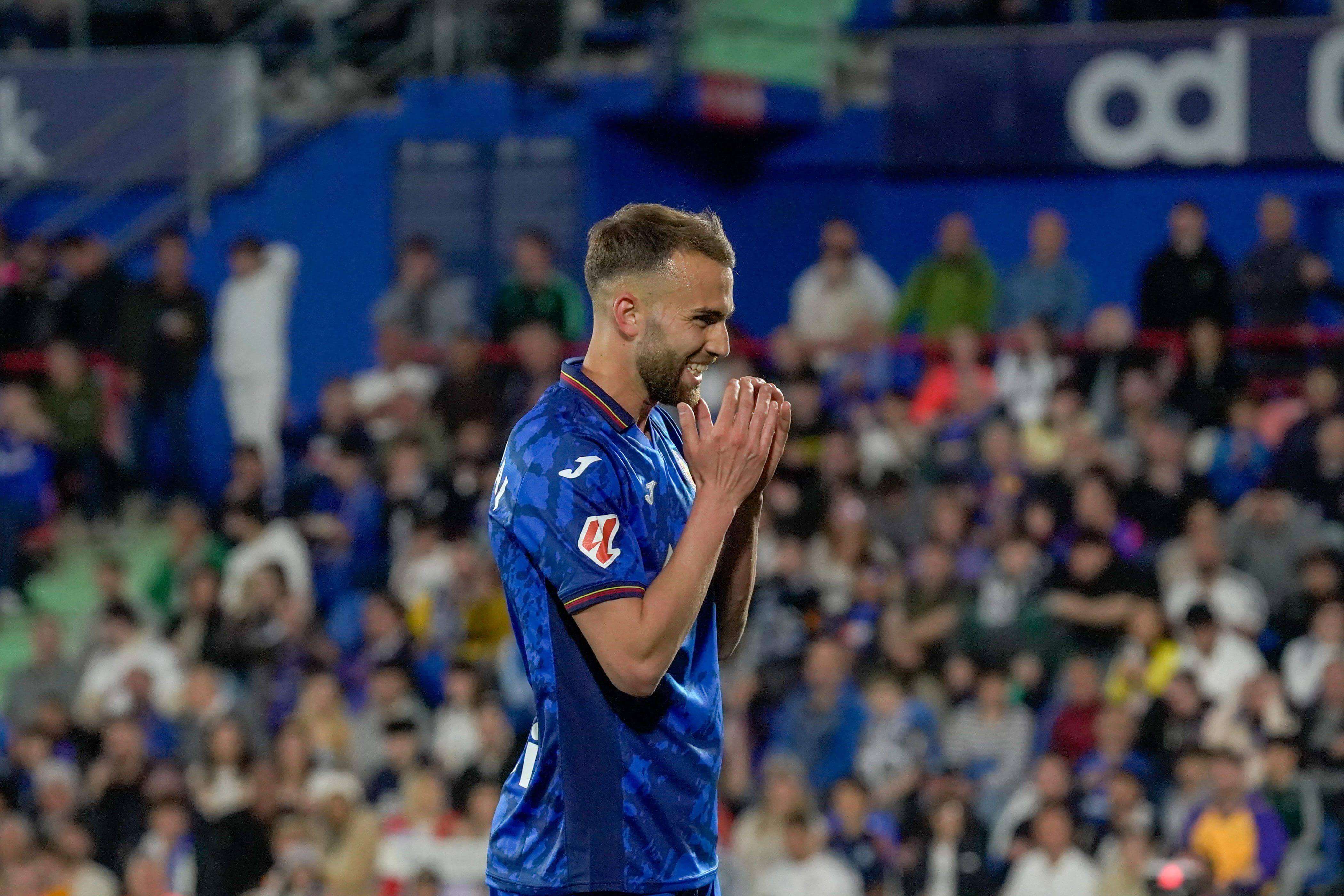 Borja Mayoral se lamenta durante un partido del Getafe (Foto: Cordon Press).
