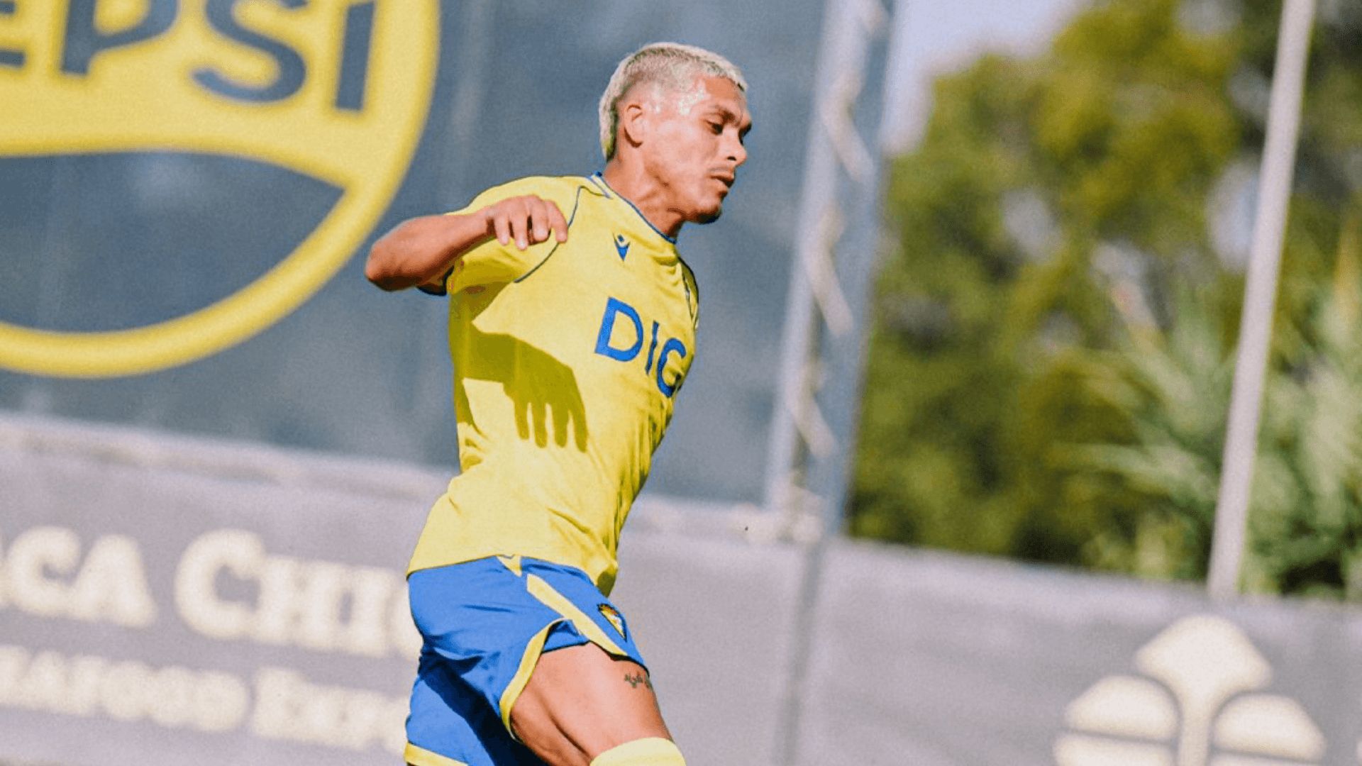  Brian Ocampo, en el amistoso del Cádiz ante el Uniao Leiria.