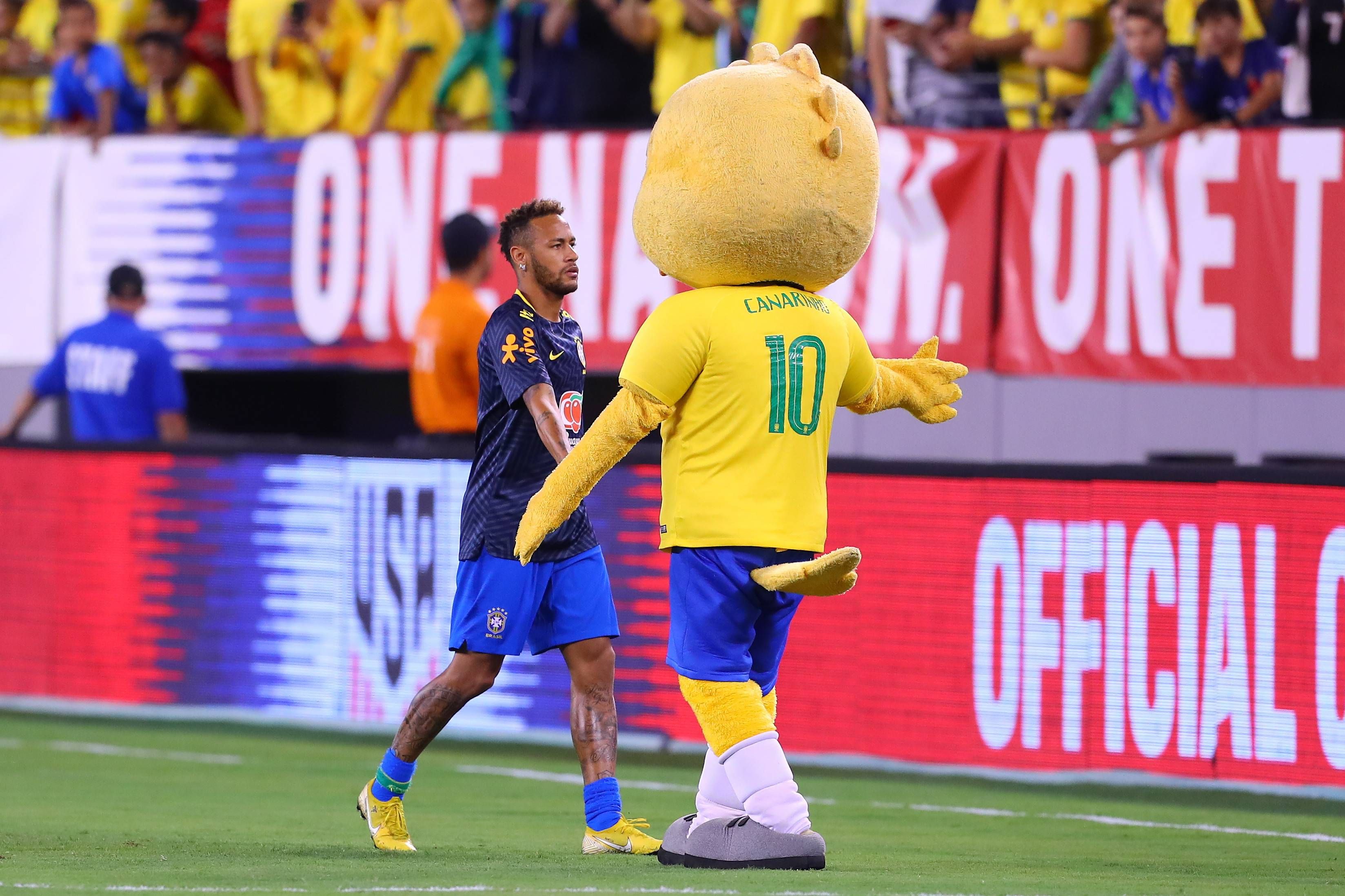  Canarinho saludando a Neymar.