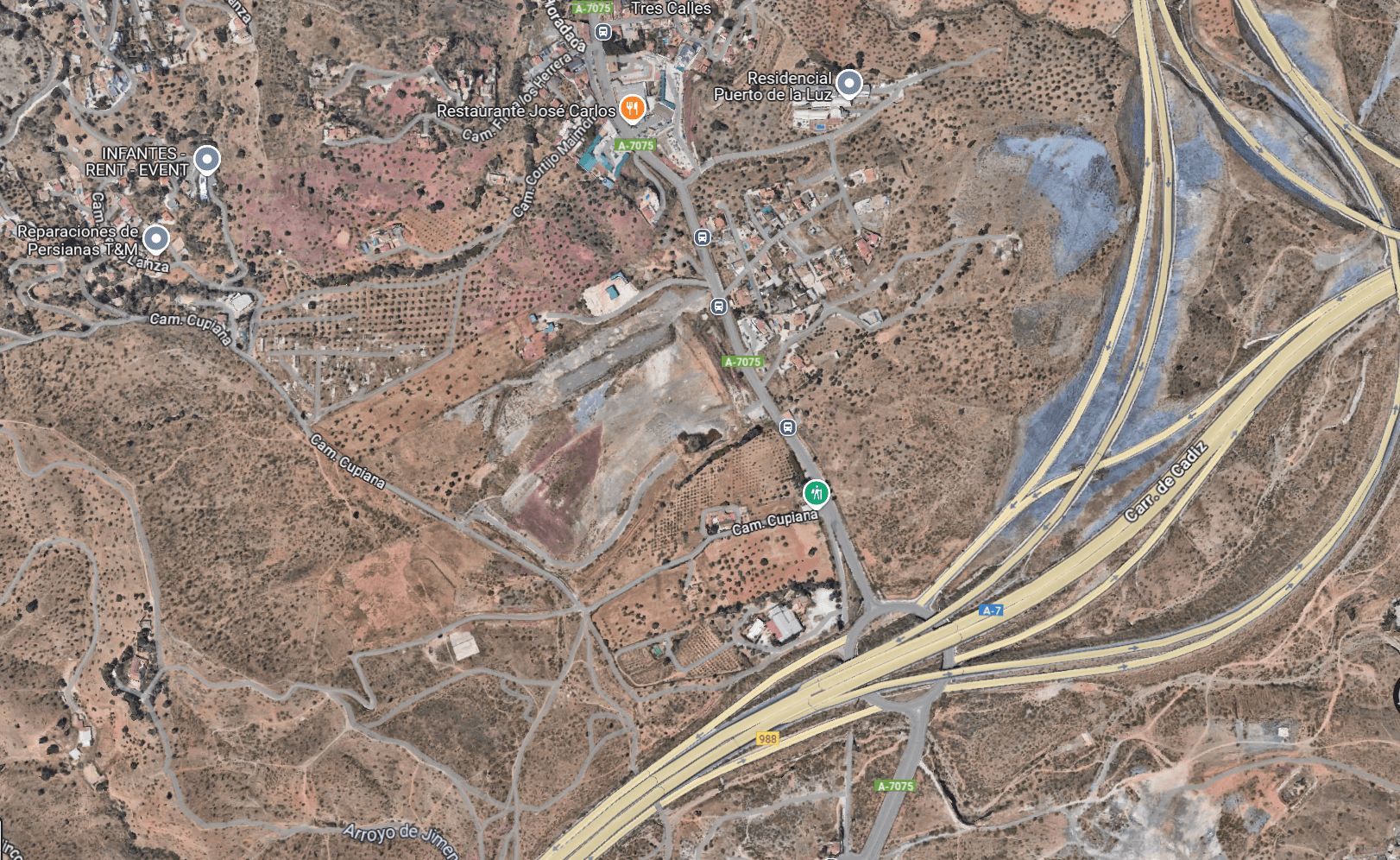 Los terrenos en los que Málaga planea construir el nuevo estadio.