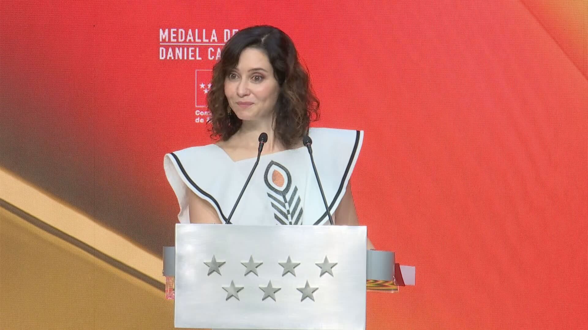 Isabel Díaz Ayuso en el acto de la Medalla de Oro a Dani Carvajal
