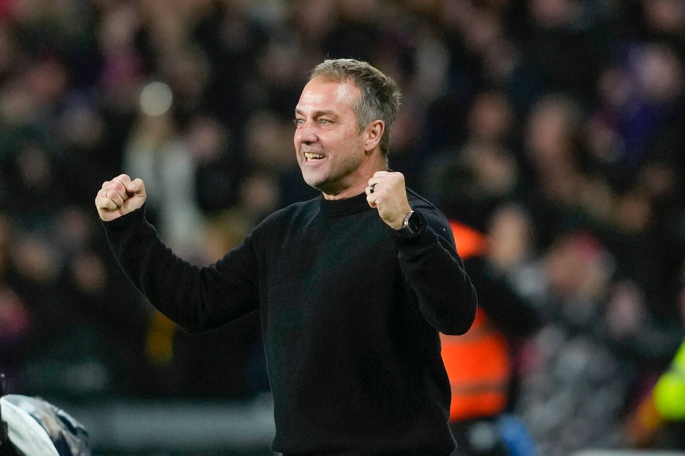  Hansi Flick en el partido ante el Atlético de Madrid
