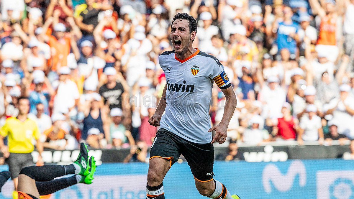 Dani Parejo celebra el 1-0 en el Valencia-Mallorca..