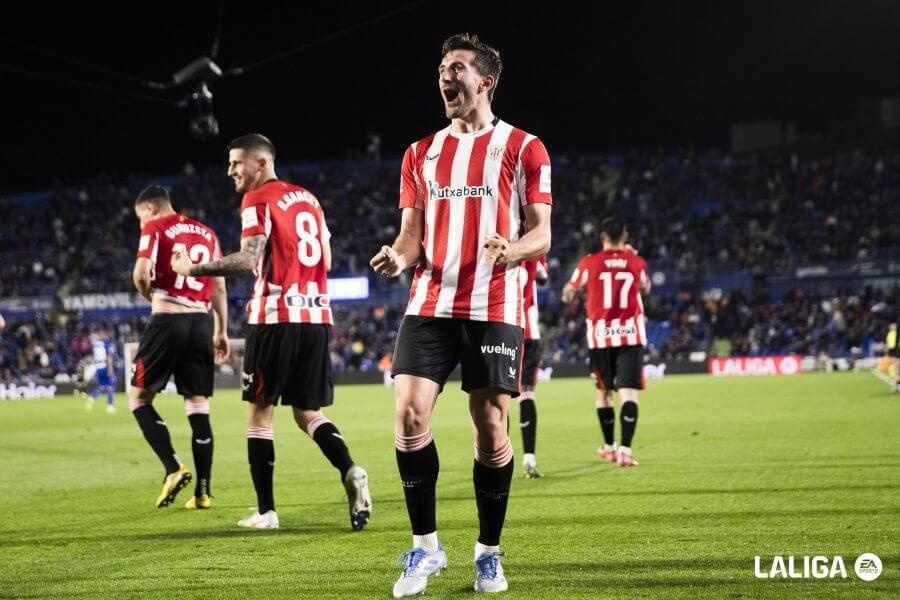 Dani Vivian celebra su gol en Getafe.
