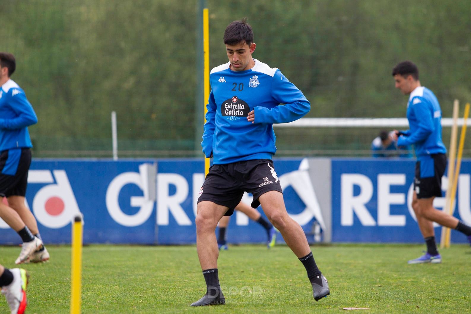  Davo, entrenando con el primer equipo del Dépor en Abegondo.