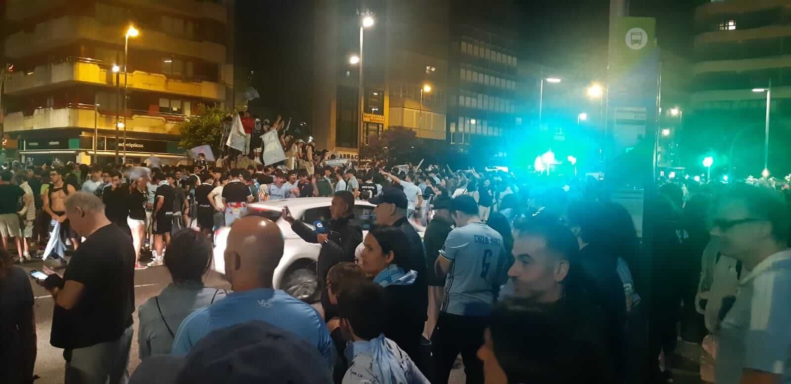 La afición del Celta, en Praza América.