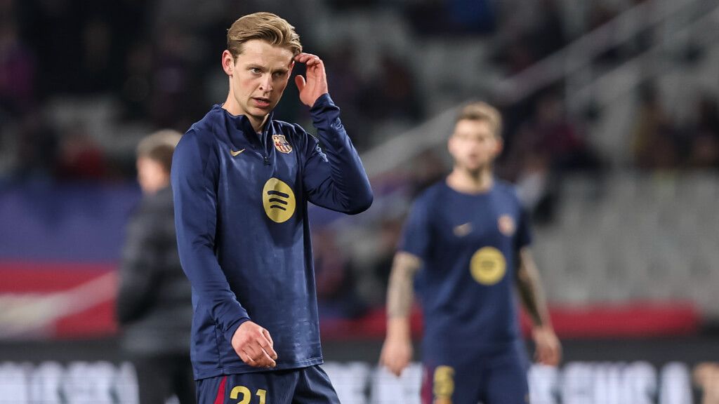  Frenkie de Jong, en un calentamiento del FC Barcelona (Europa Press)