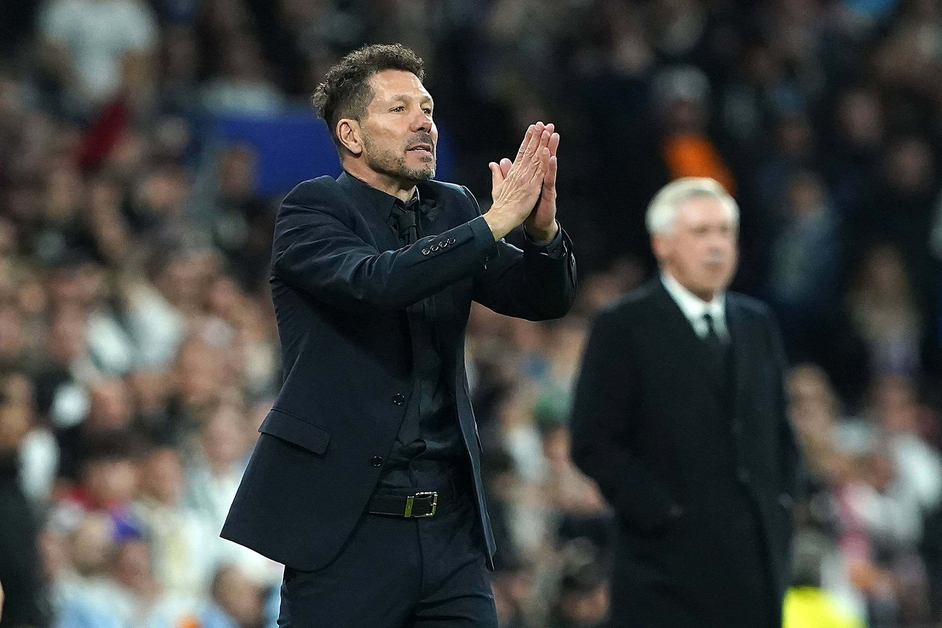 Diego Pablo Simeone, en el derbi del Bernabéu.