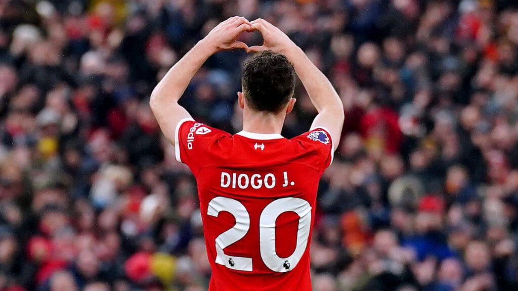  Diogo Jota celebra un gol con el Liverpool (Cordon Press)