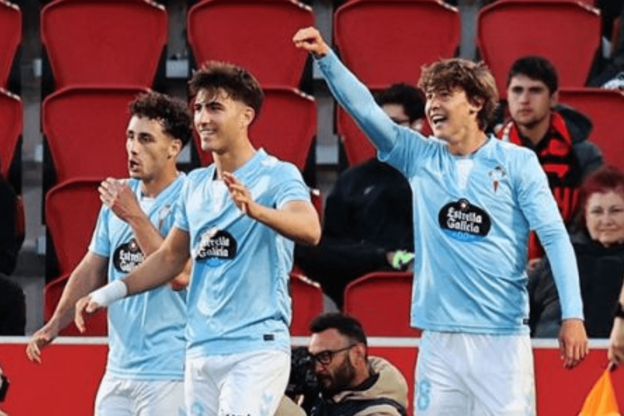 Fer López celebra su gol al Mallorca.