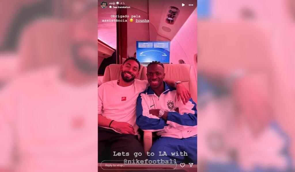 Vinicius Jr viajando a Estados Unidos