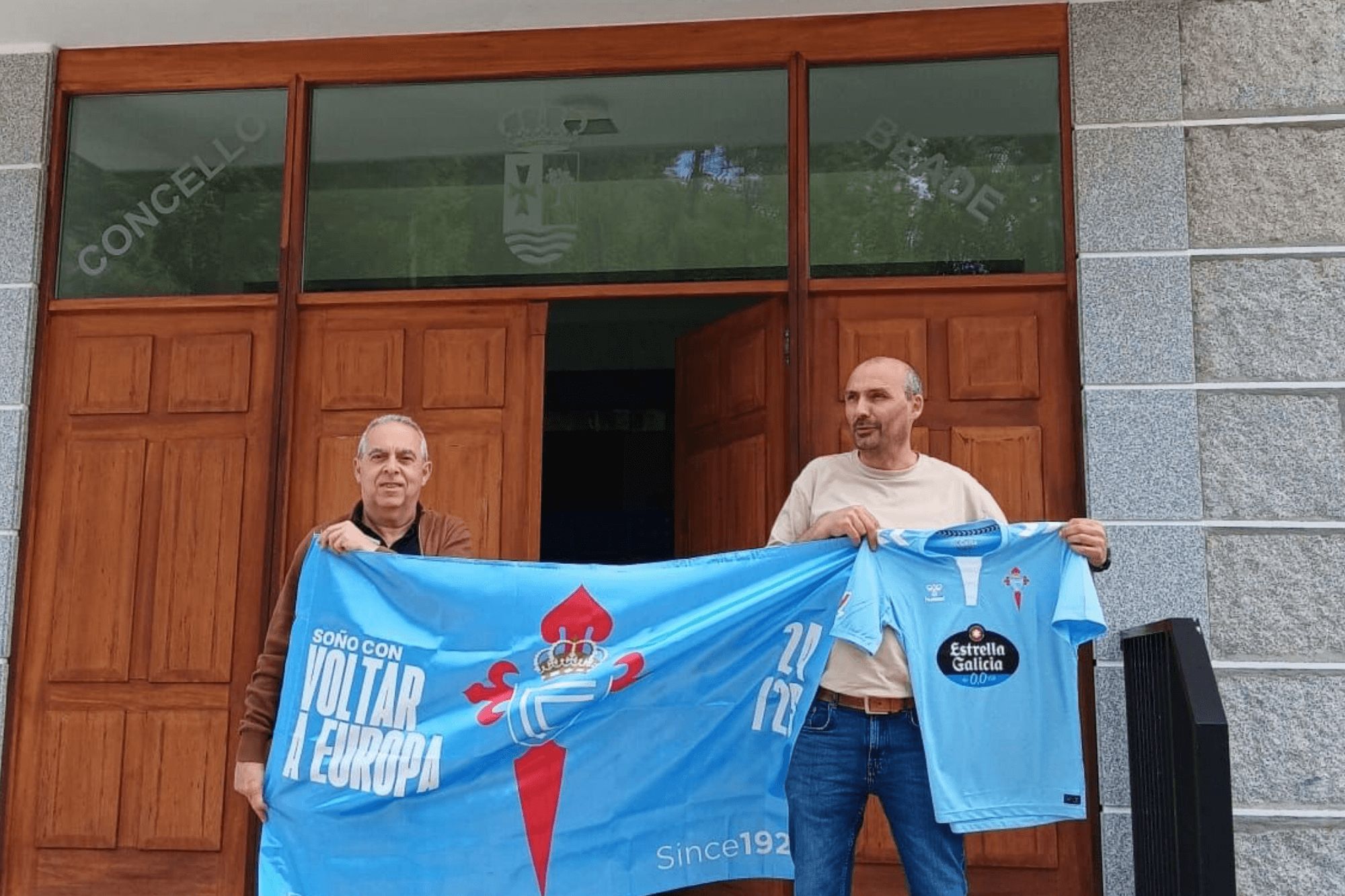 La bandera de Celta en Beade, Ourense.