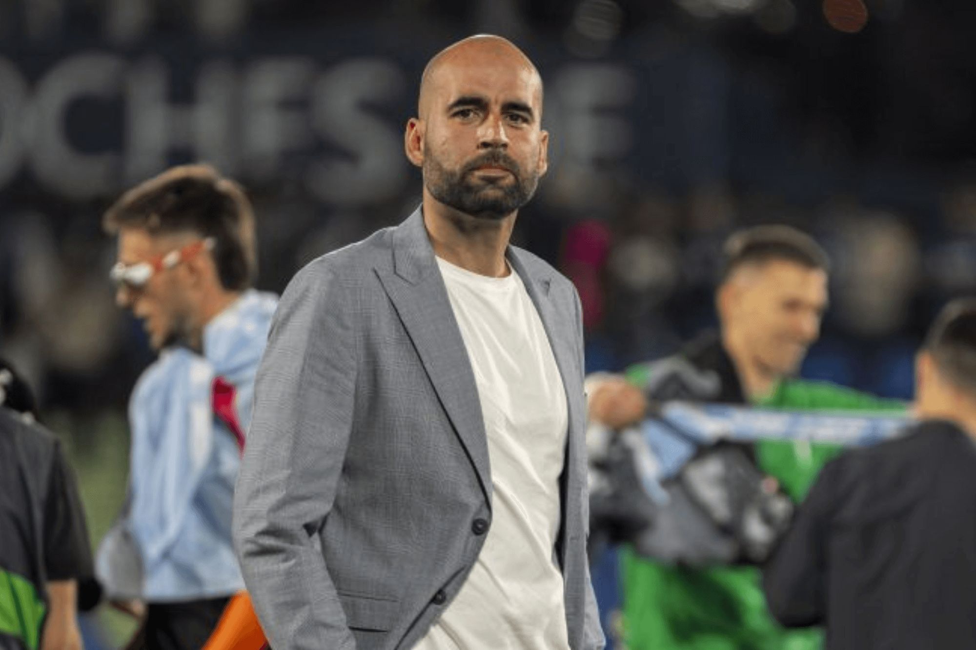 Claudio Giráldez en el Coliseum.
