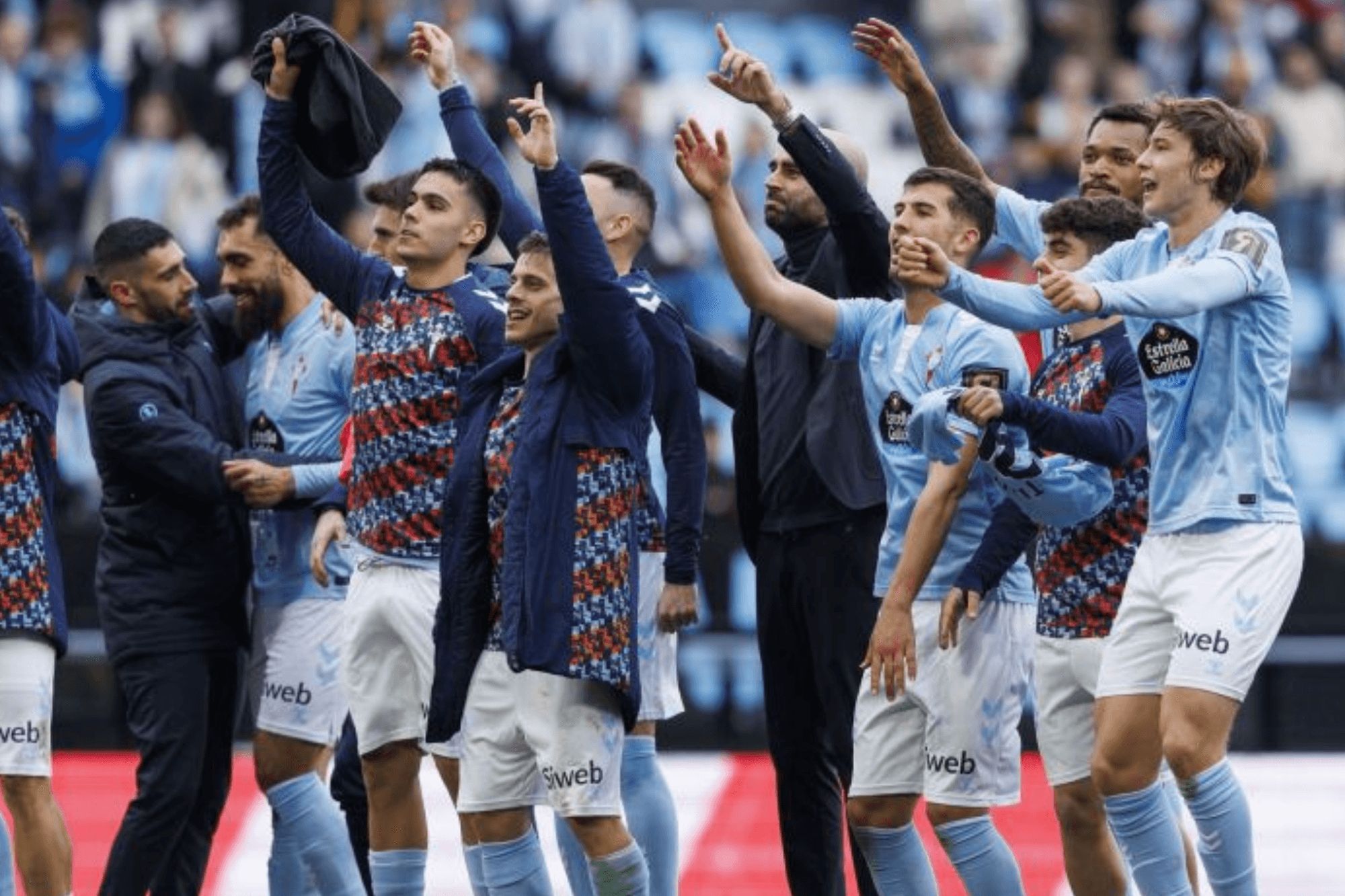  Los jugadores del Celta celebran la victoria ante el Betis.