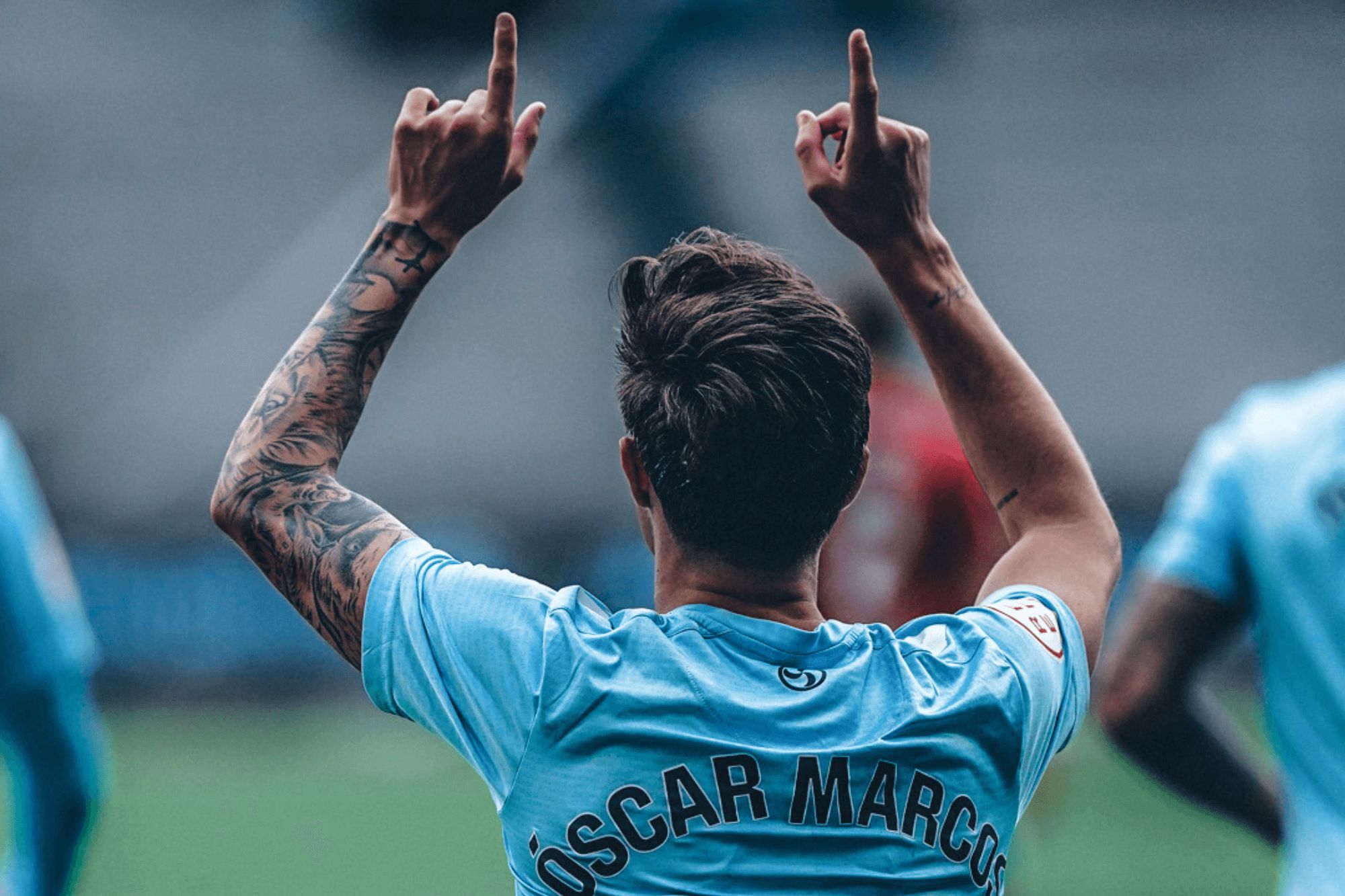 Óscar Marcos dedica su gol a su padre fallecido.