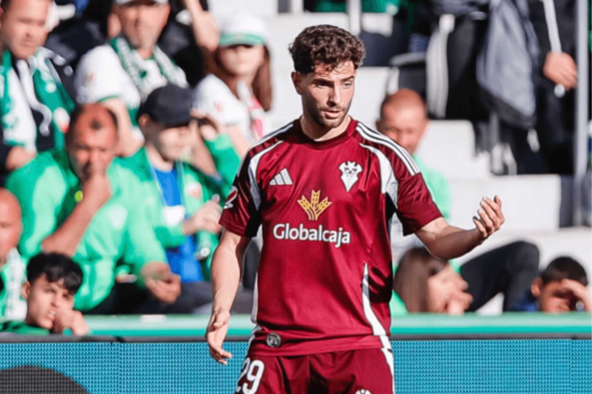  Javi Rueda durante su cesión en el Albacete.