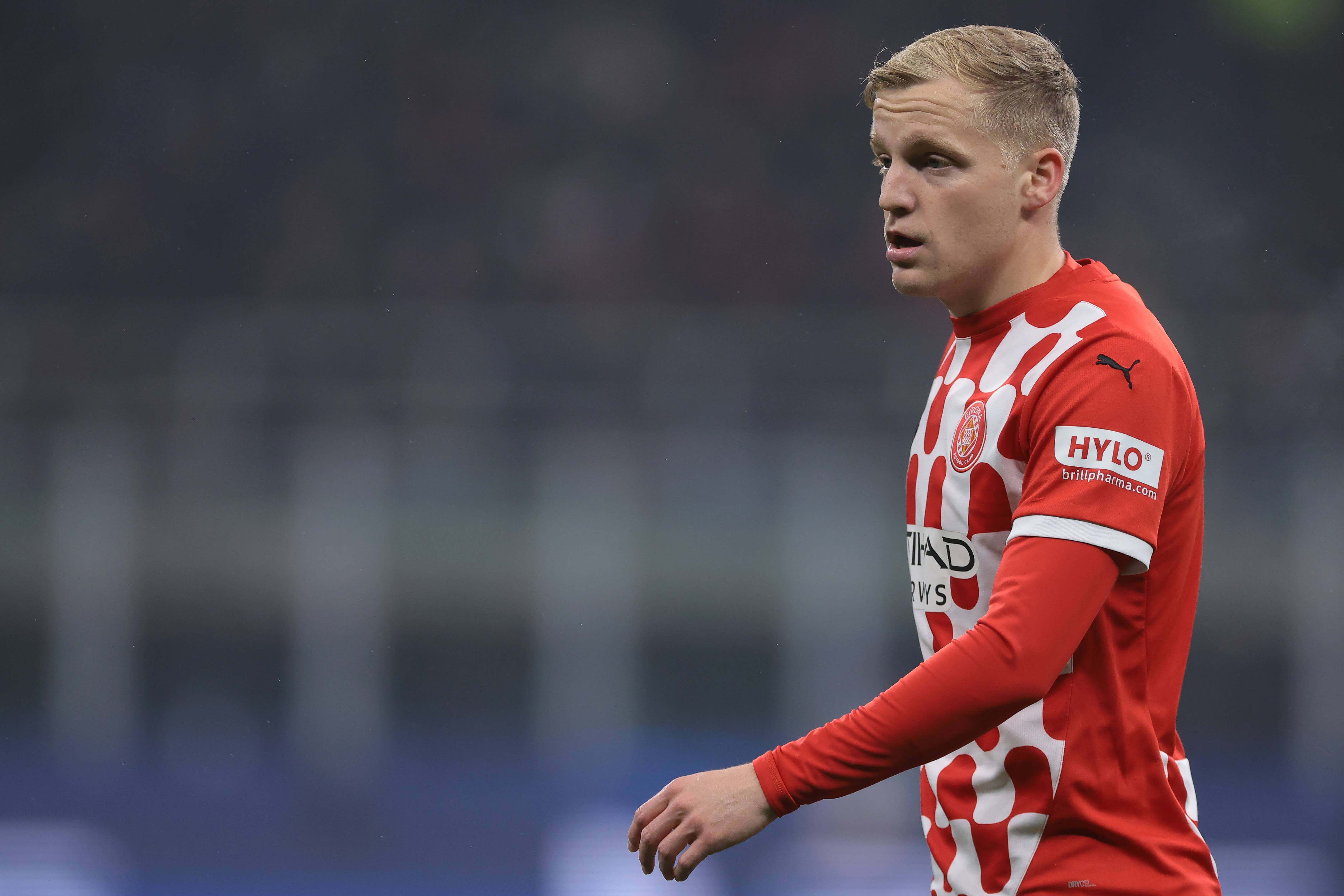 Donny Van de Beek, en un partido del Girona FC.
