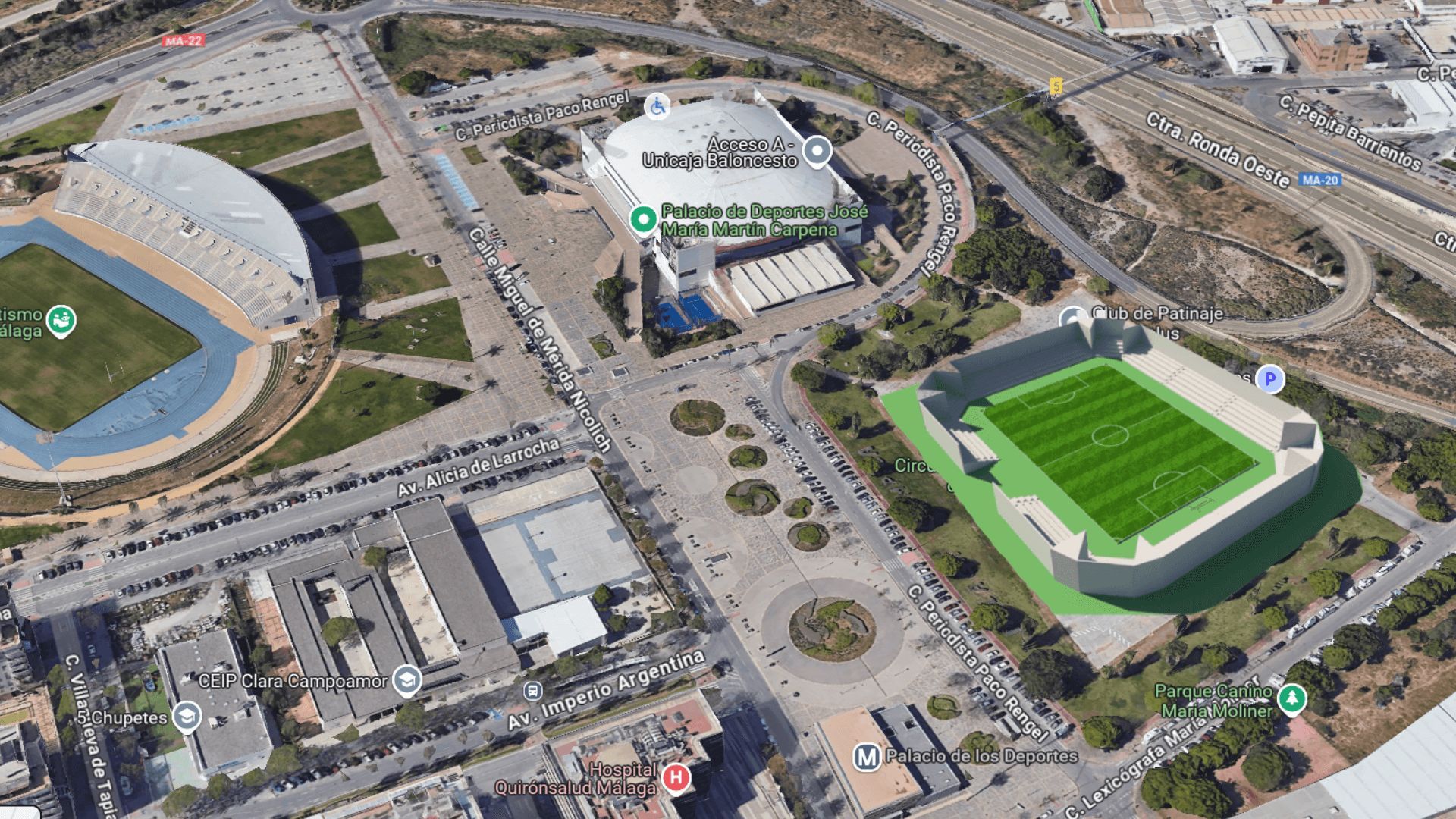  El CD Malacitano quiere construir un estadio junto al Martín Carpena (Montaje: ElDesmarque).