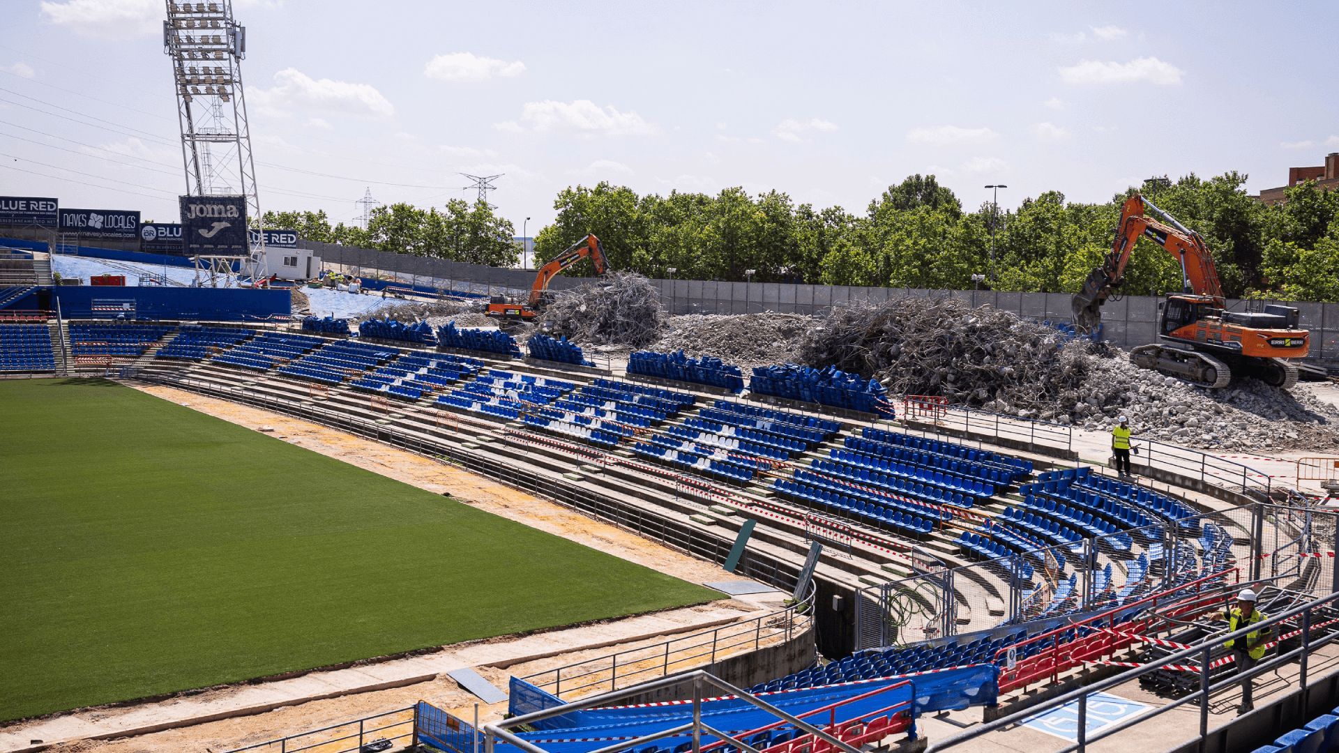  El Coliseum, estadio del Getafe, en obras.