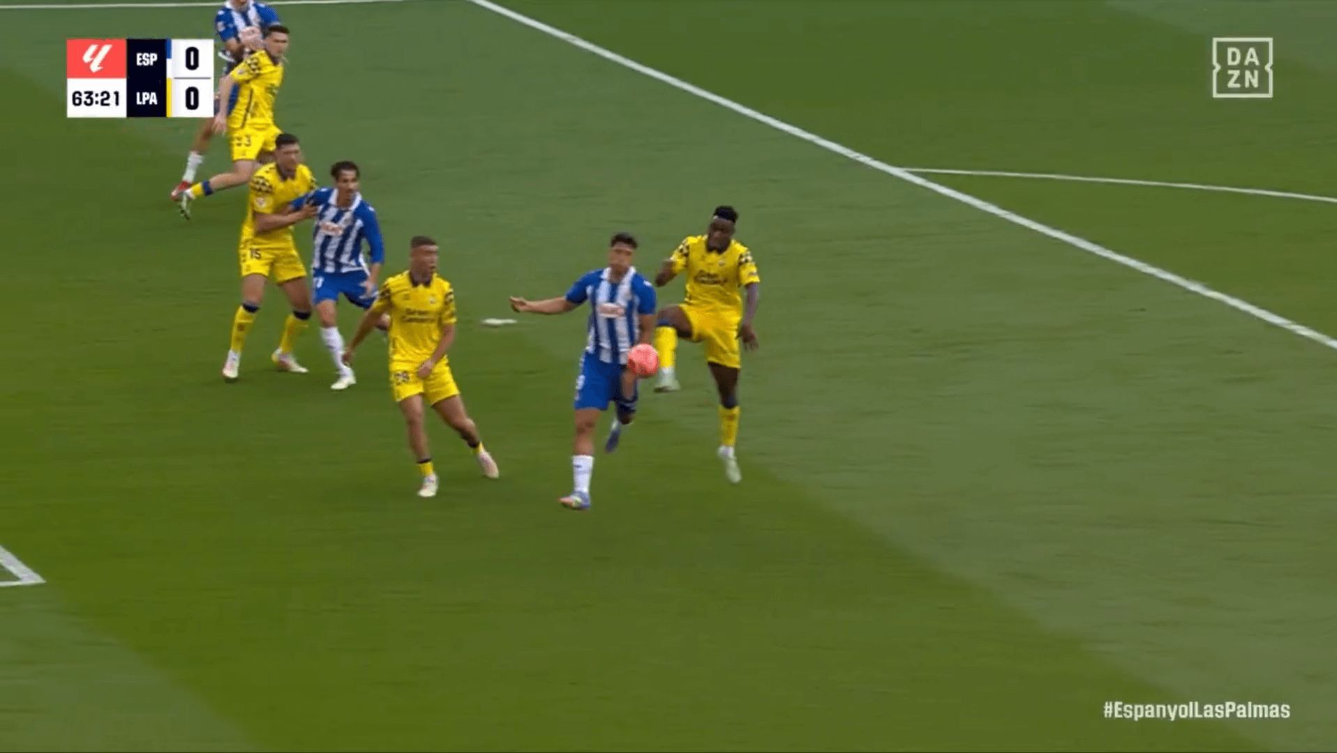 El polémico penalti del Espanyol-Las Palmas.