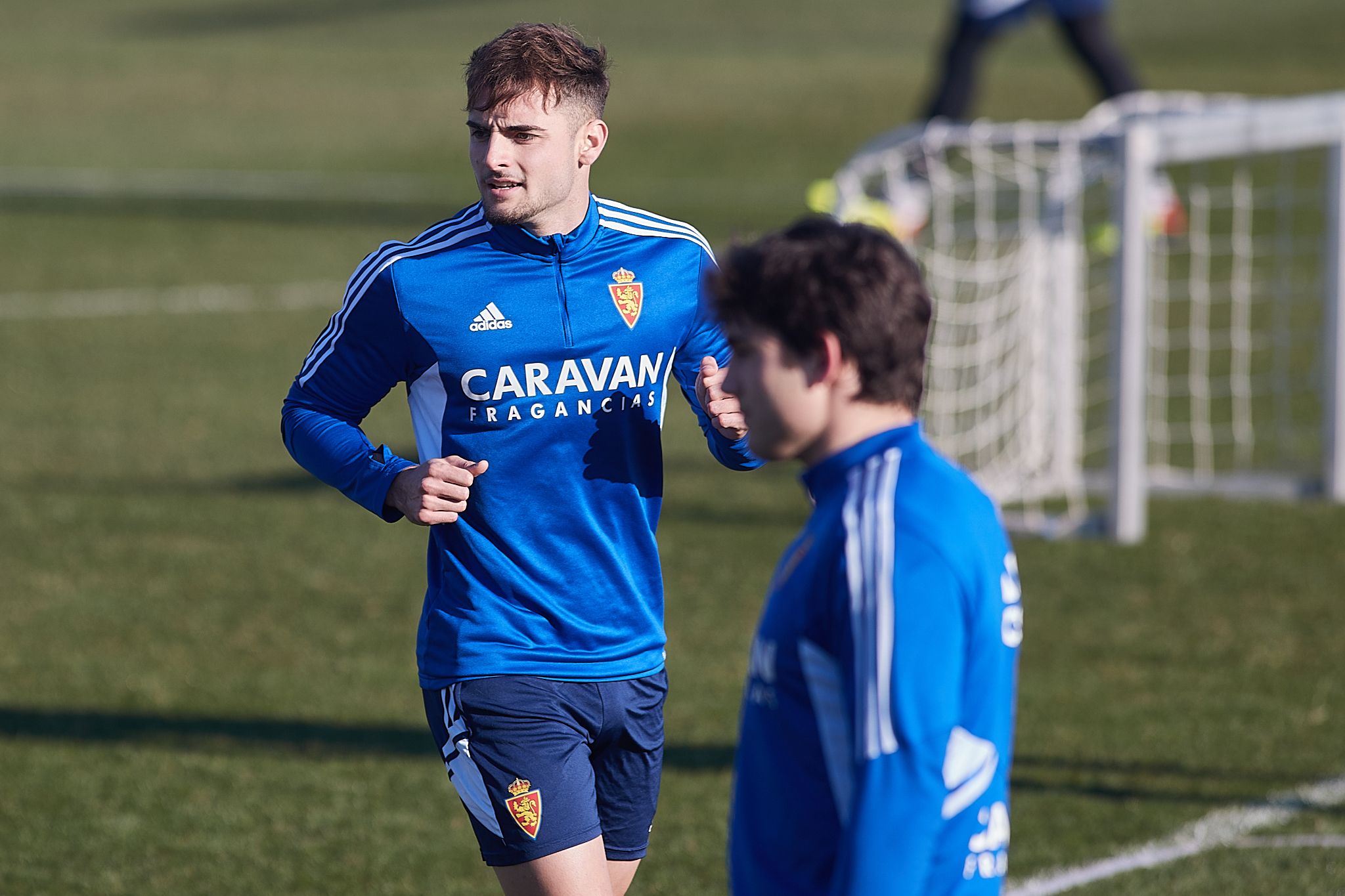 Marcos Cuenca, en el entrenamiento del Real Zaragoza.