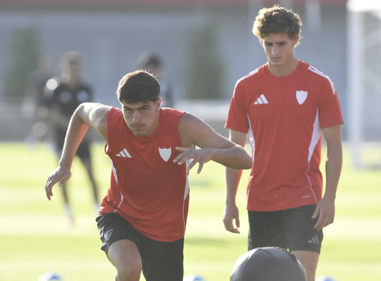 Juanlu, entrenando en pretemporada.