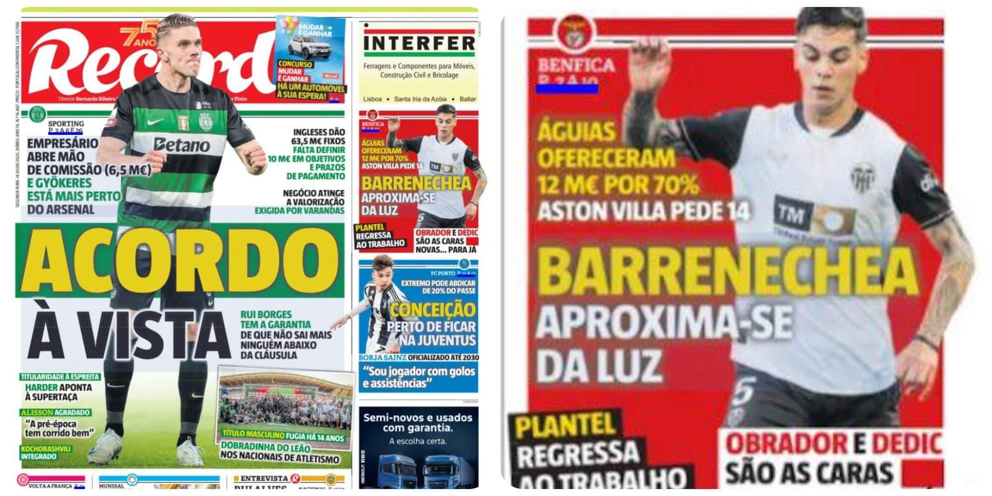  Enzo Barrenechea, portada en Portugal