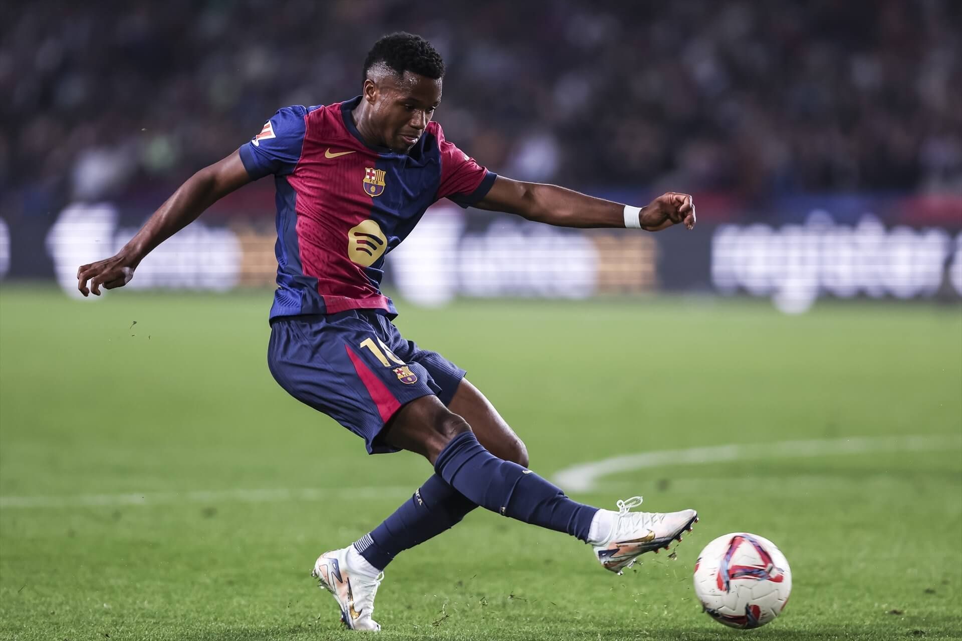 Ansu Fati, en el derbi de Barcelona