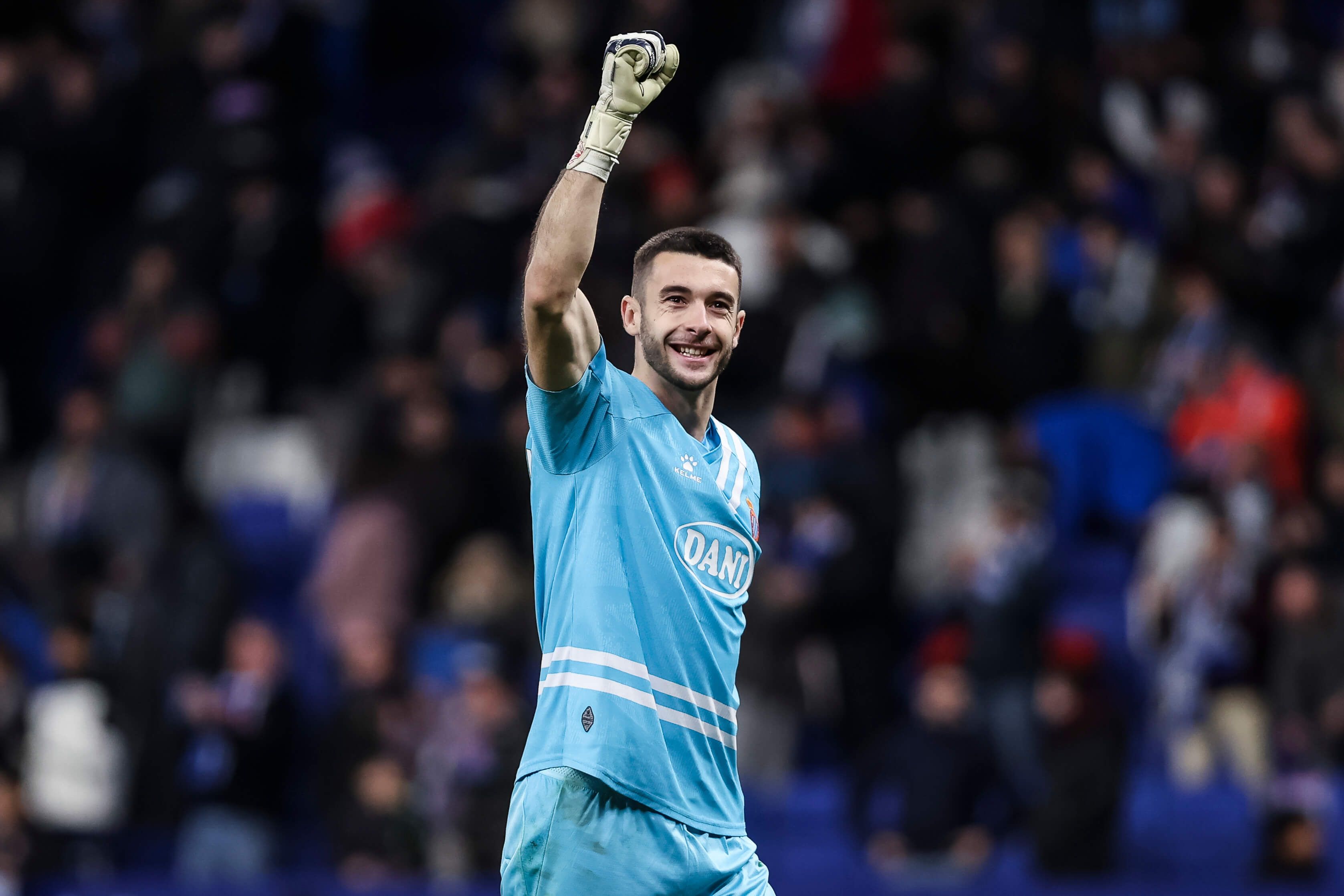 Joan García celebrando un triunfo en LALIGA EA Sports (Europa Press)