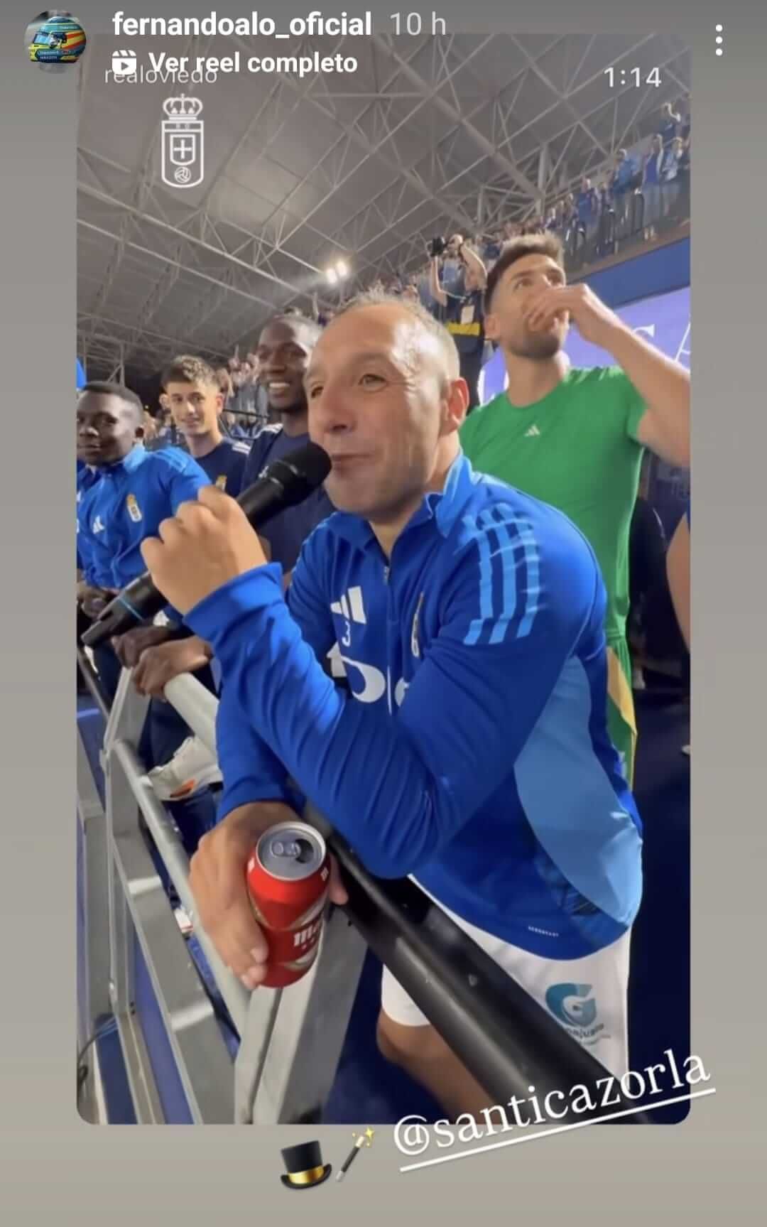 La storie de Fernando Alonso con Santi Cazorla cantando por Melendi.