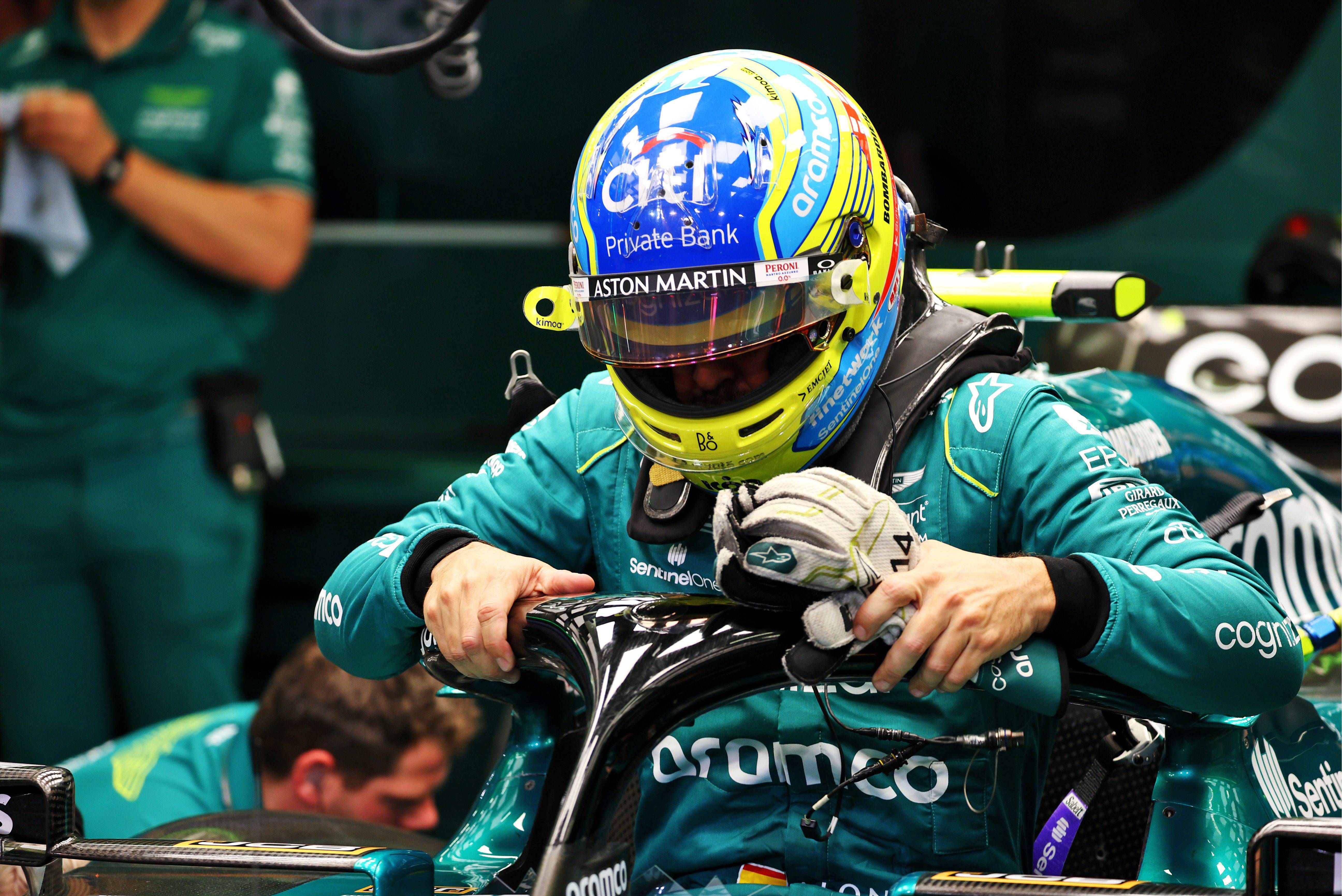  Fernando Alonso, en su Aston Martin.