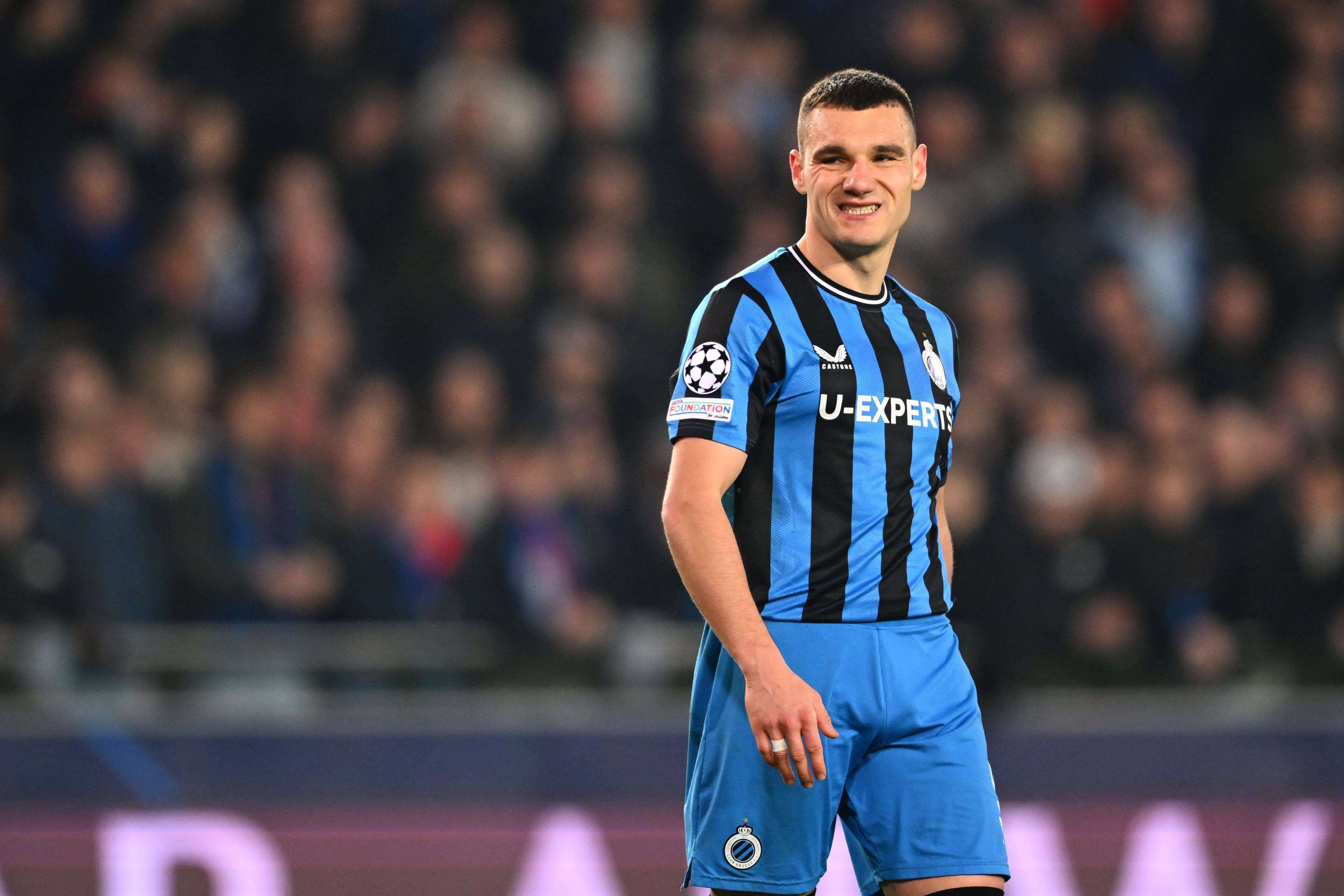 Ferran Jutglà, durante el Brujas-Aston Villa (Foto: Cordon Press).