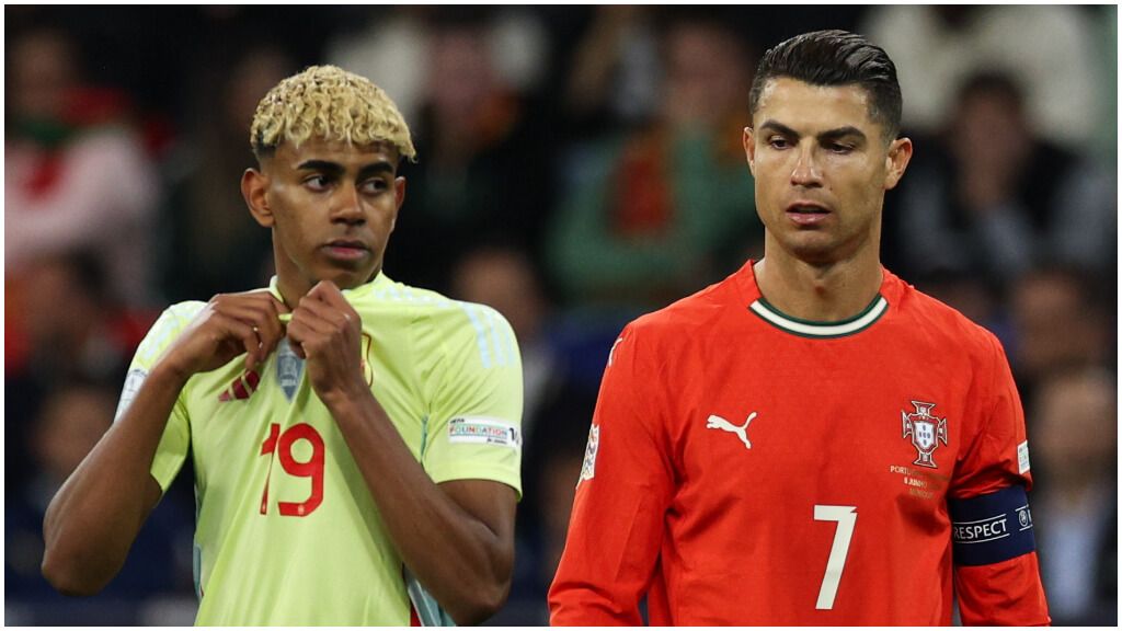Lamine Yamal y Cristiano Ronaldo.
